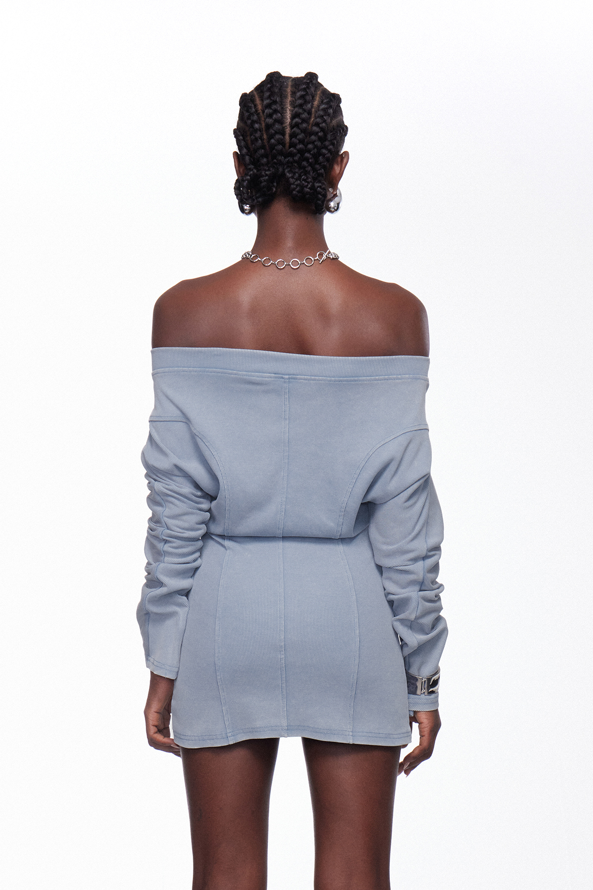 Ige Off Shoulder Knit Mini Dress