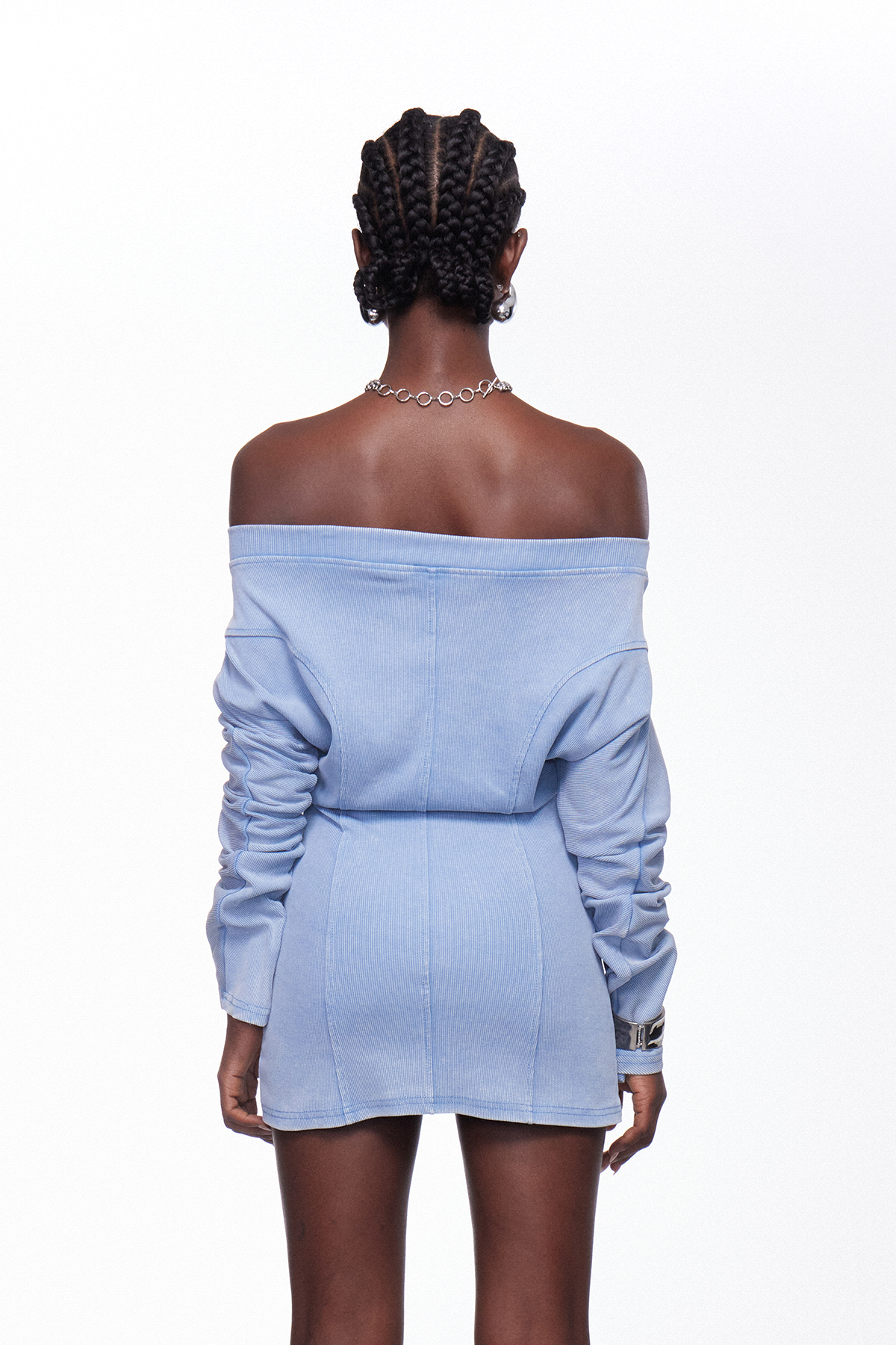 Ige Off Shoulder Knit Mini Dress