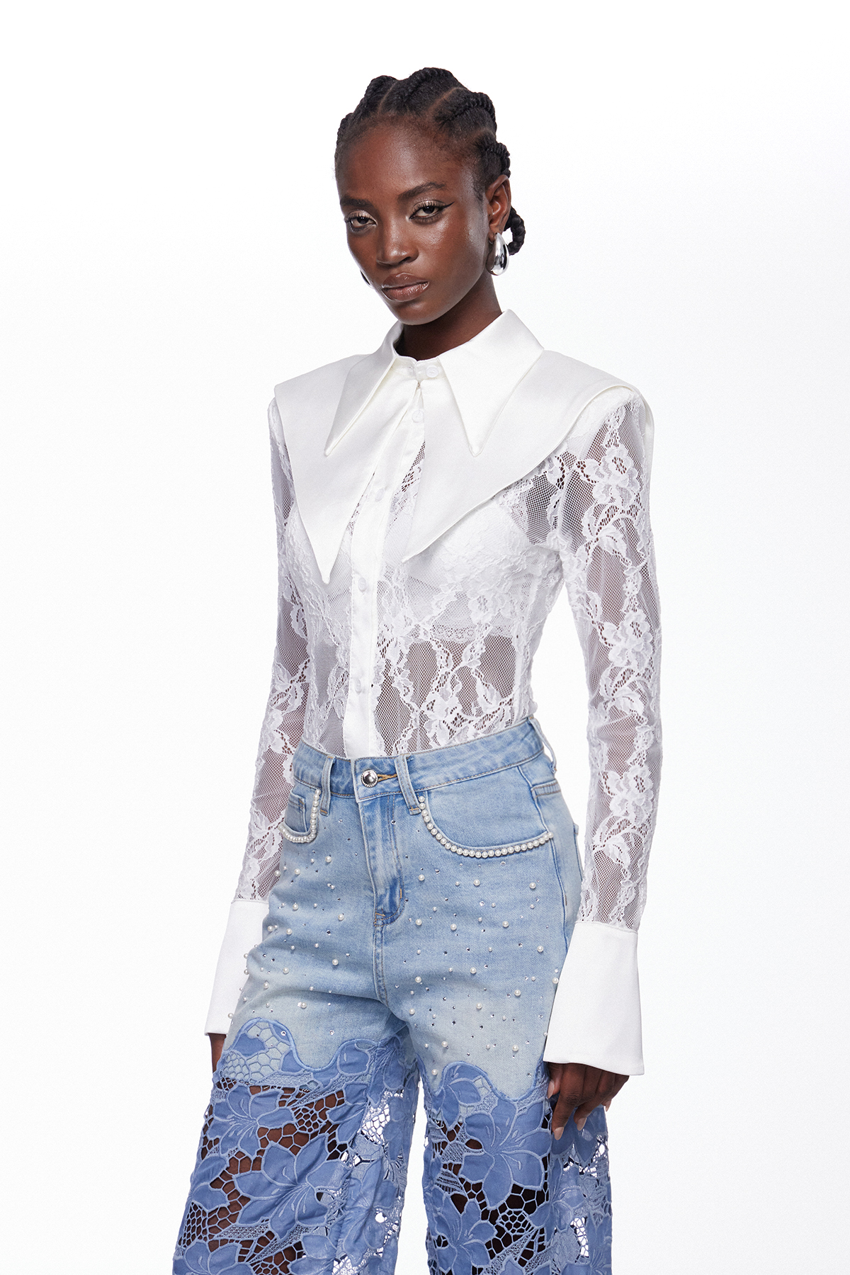 Iggy Lapel Lace Shirt
