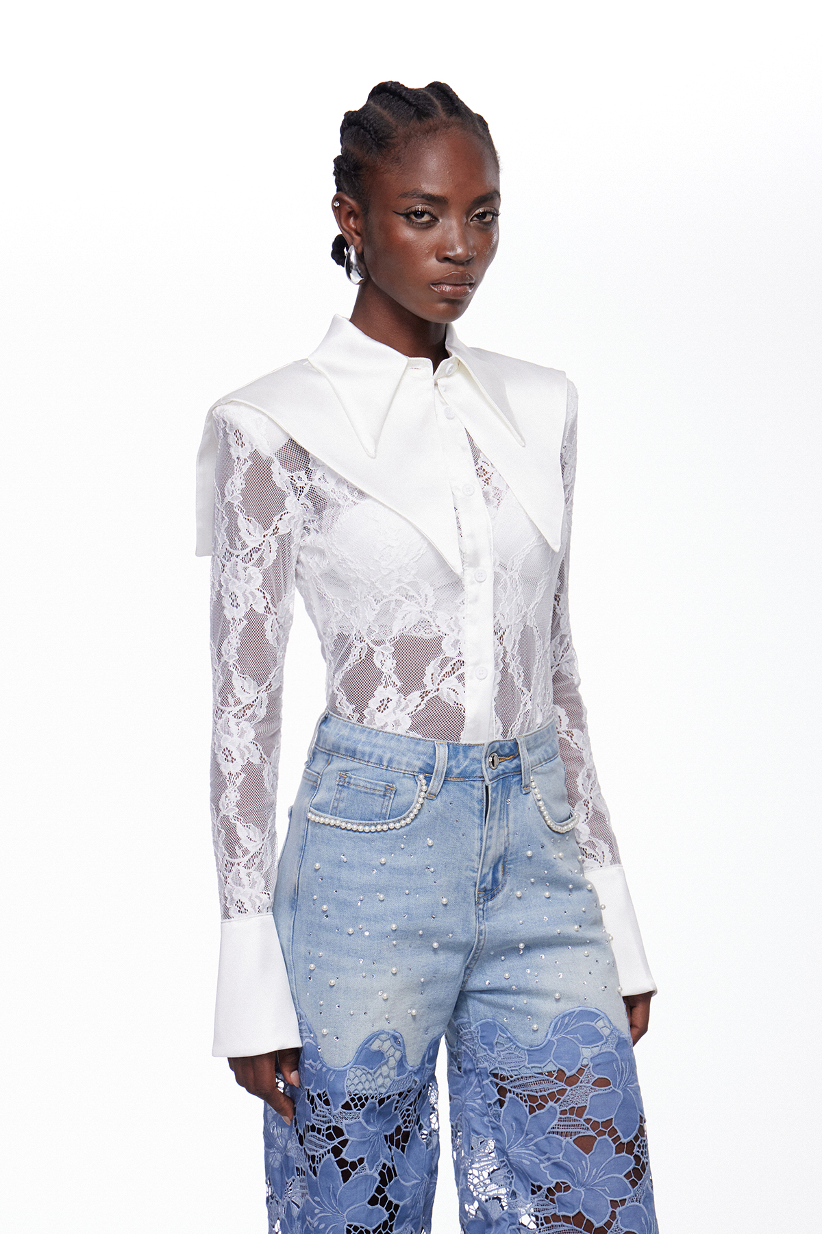 Iggy Lapel Lace Shirt
