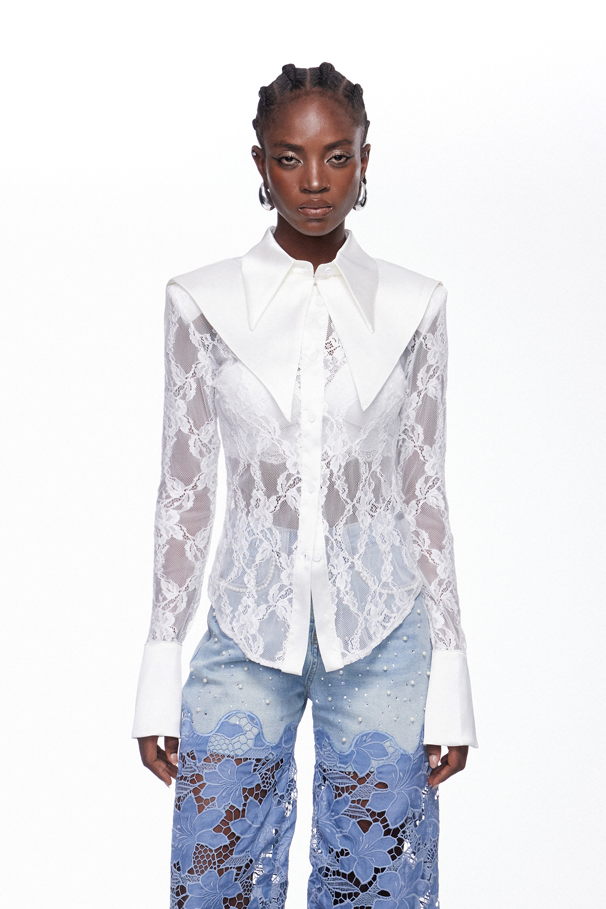 Iggy Lapel Lace Shirt