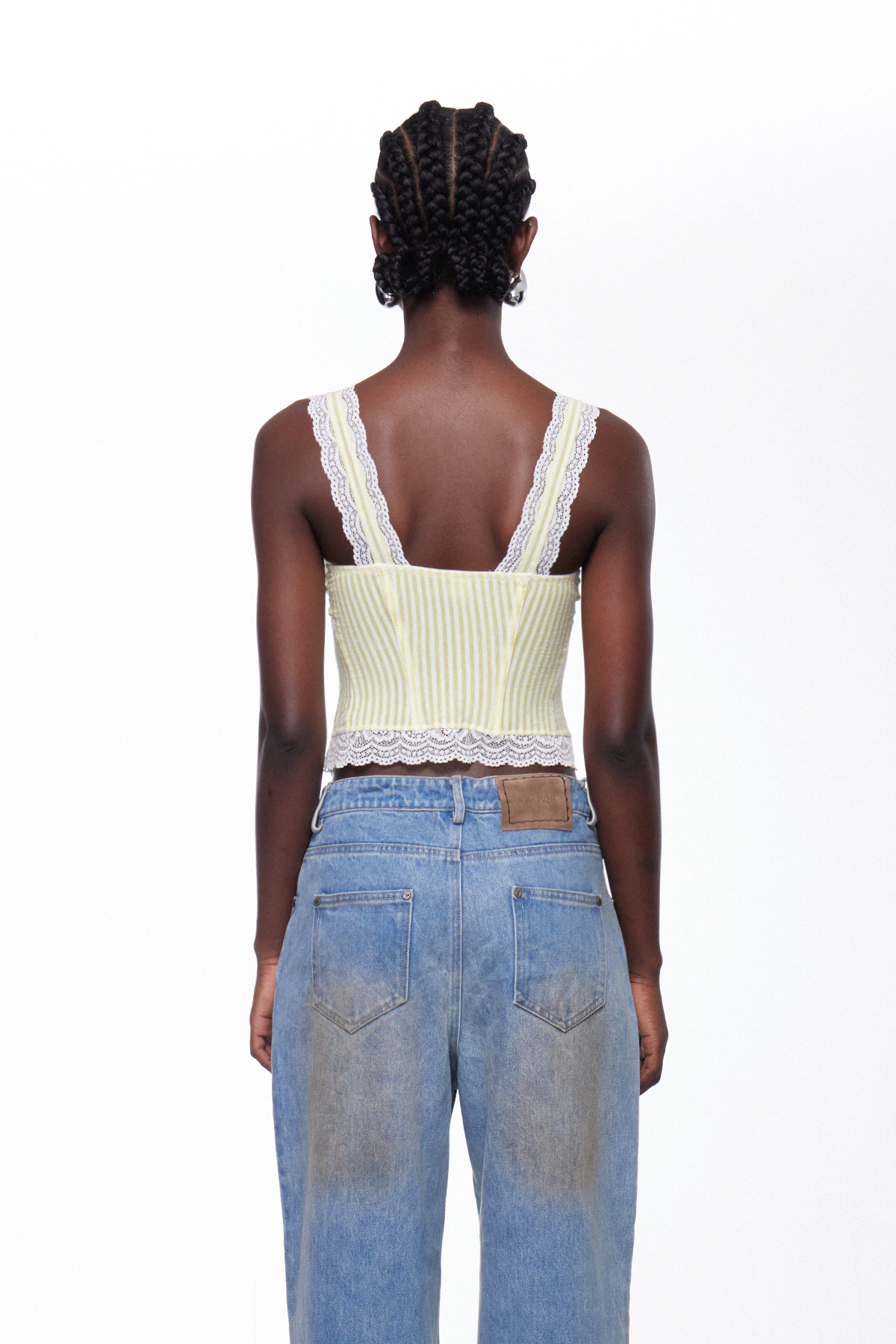 Igino Sleeveless Stripe Lace Top