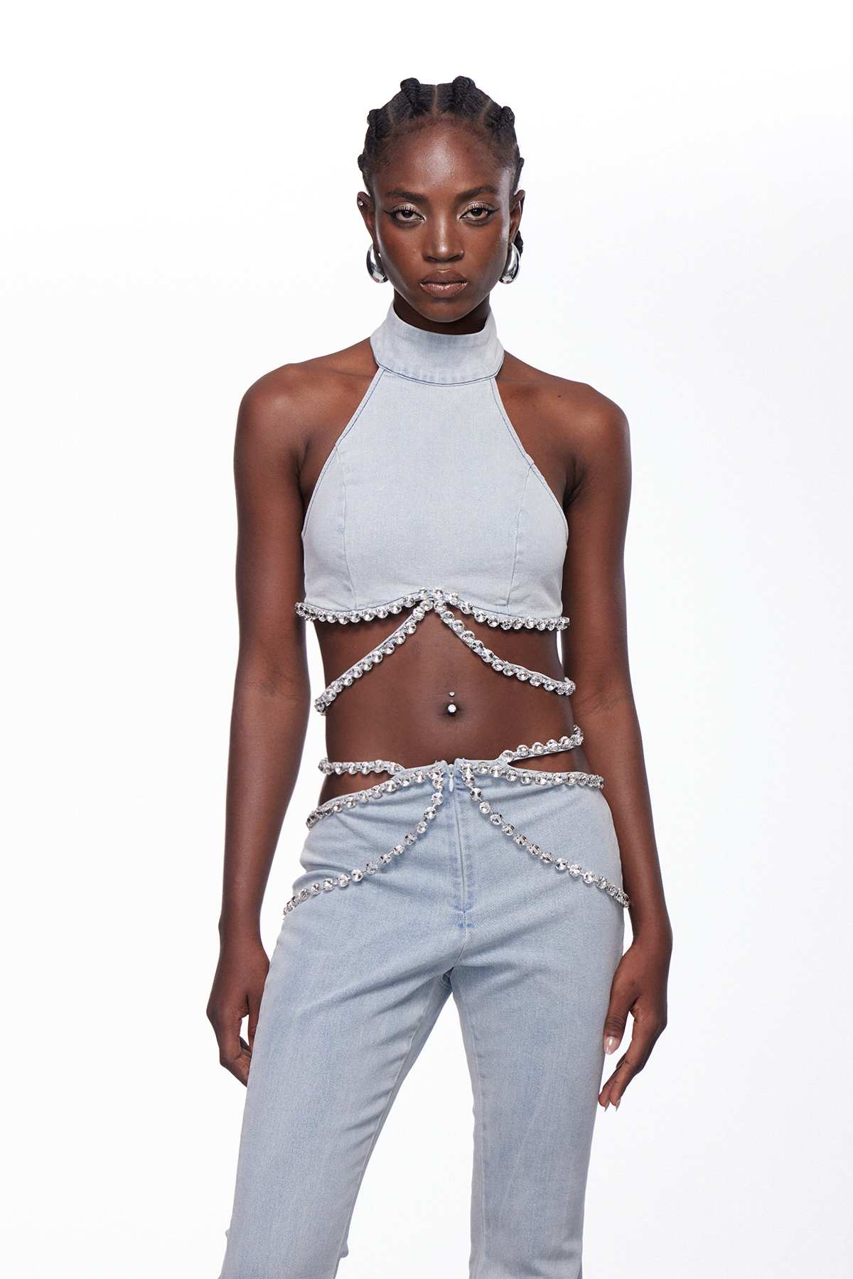 Ignace Halter Neck Crystal Pants Set