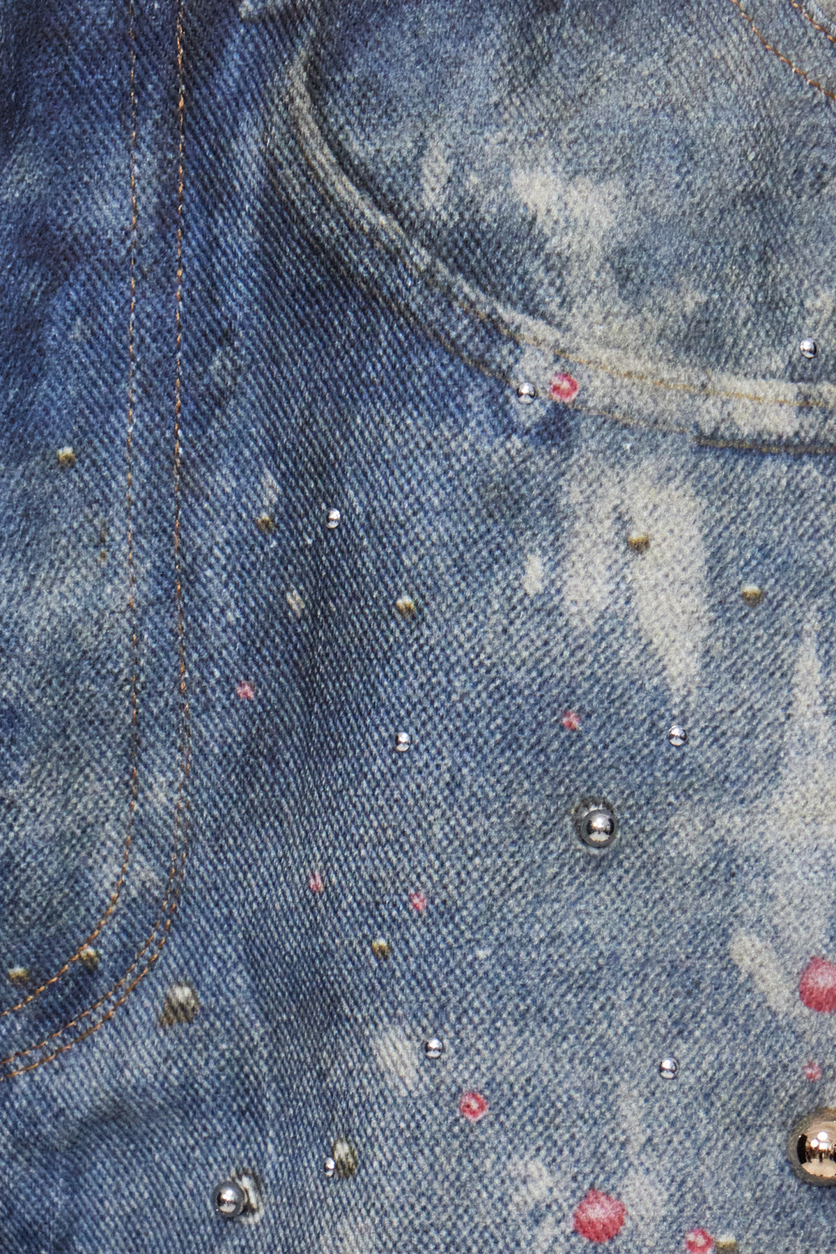 Ignacij Studded Print Barrel Jeans