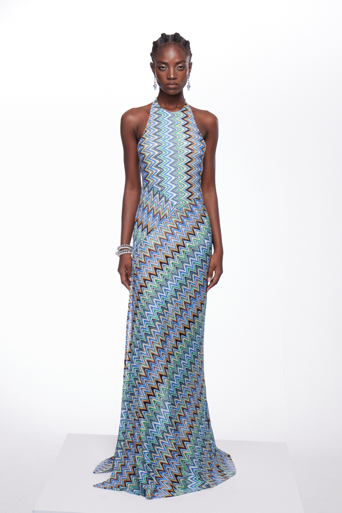 Ignasi Halter Neck Asymmetric Maxi Dress