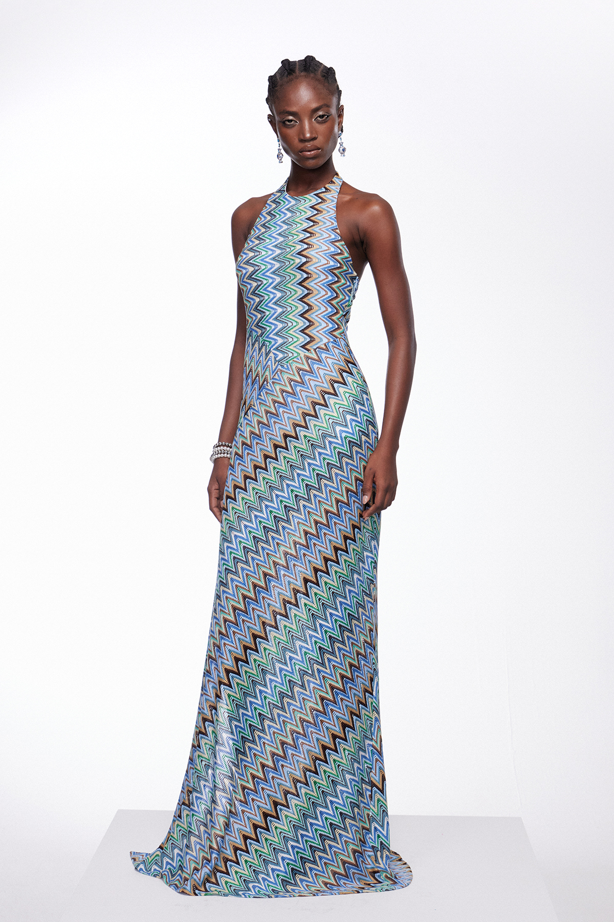 Ignasi Halter Neck Asymmetric Maxi Dress