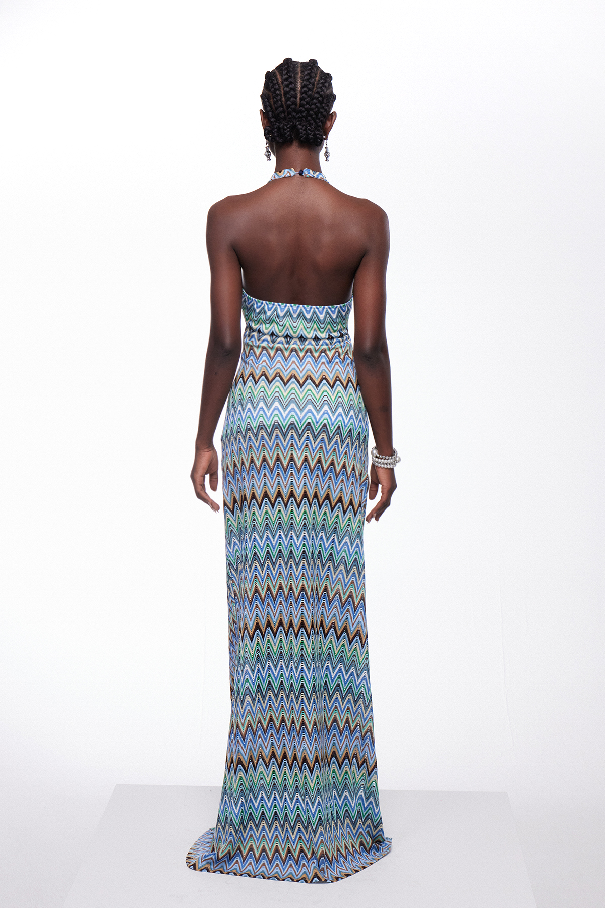 Ignasi Halter Neck Asymmetric Maxi Dress