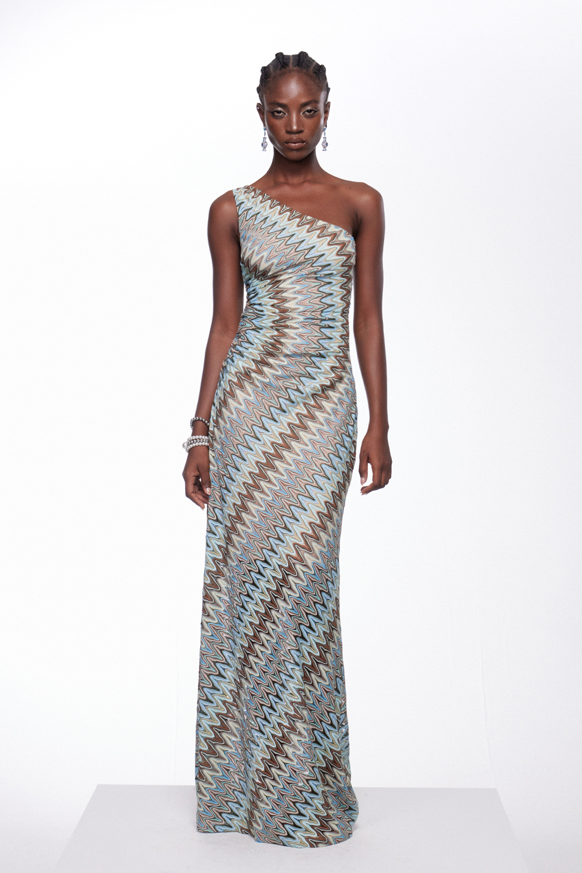 Ignasi One Shoulder Ruch Maxi Dress