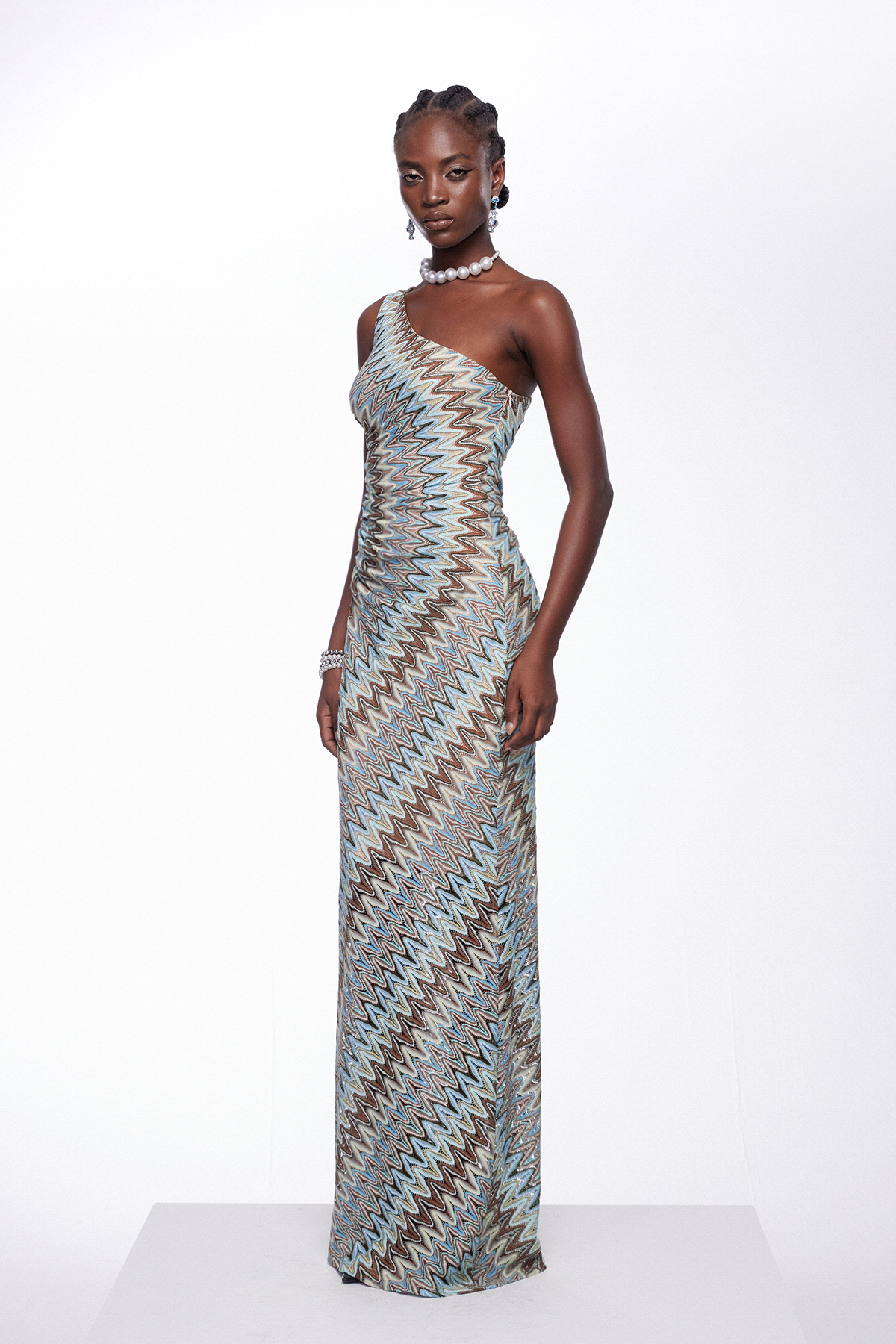 Ignasi One Shoulder Ruch Maxi Dress