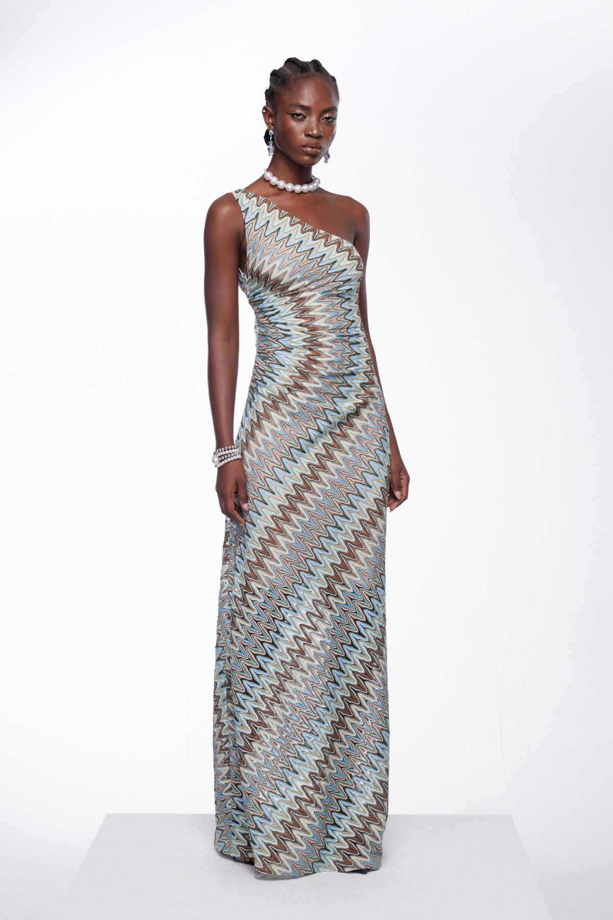 Ignasi One Shoulder Ruch Maxi Dress
