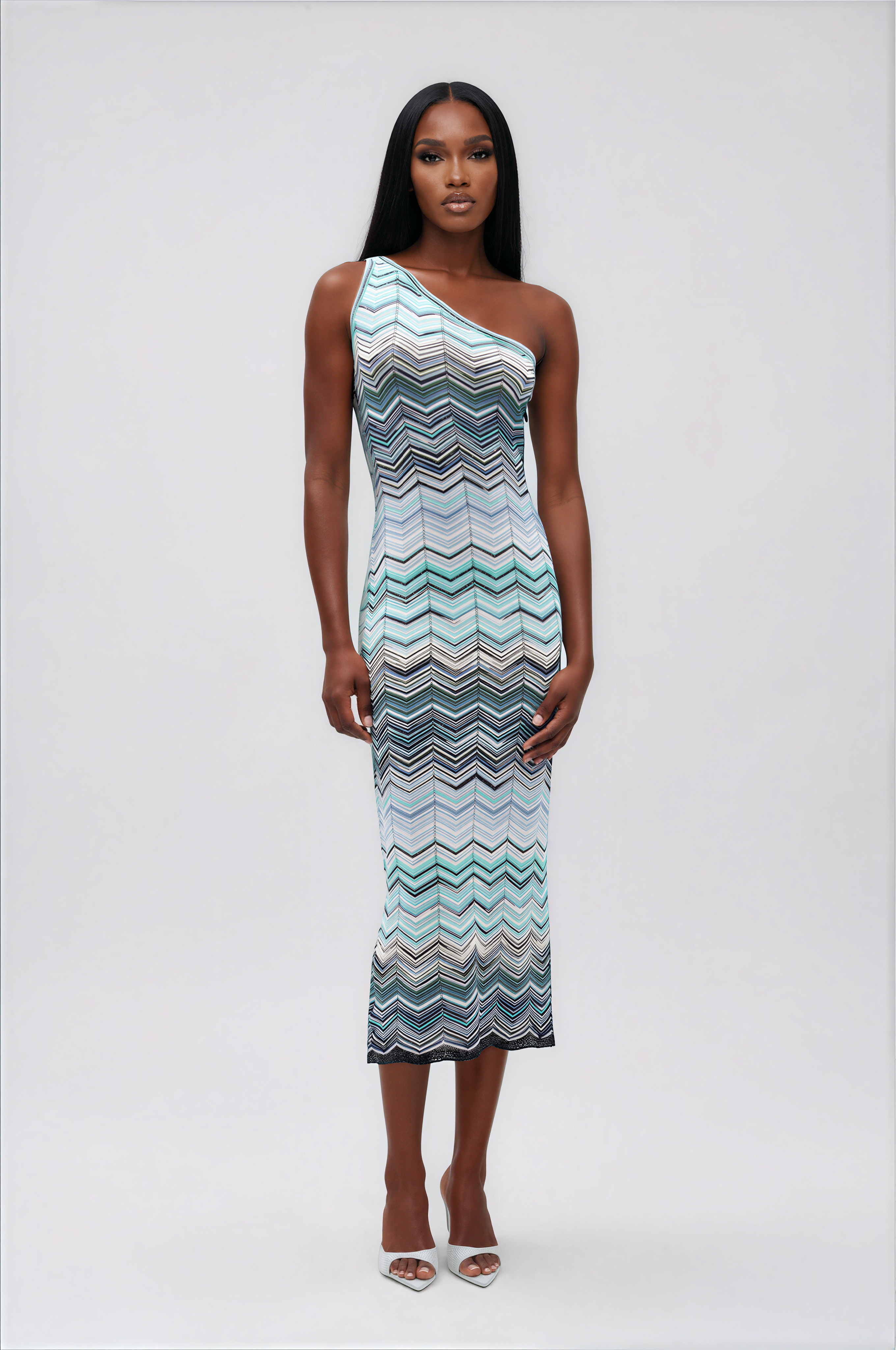 Ignasi One Shoulder Stripe Maxi Dress
