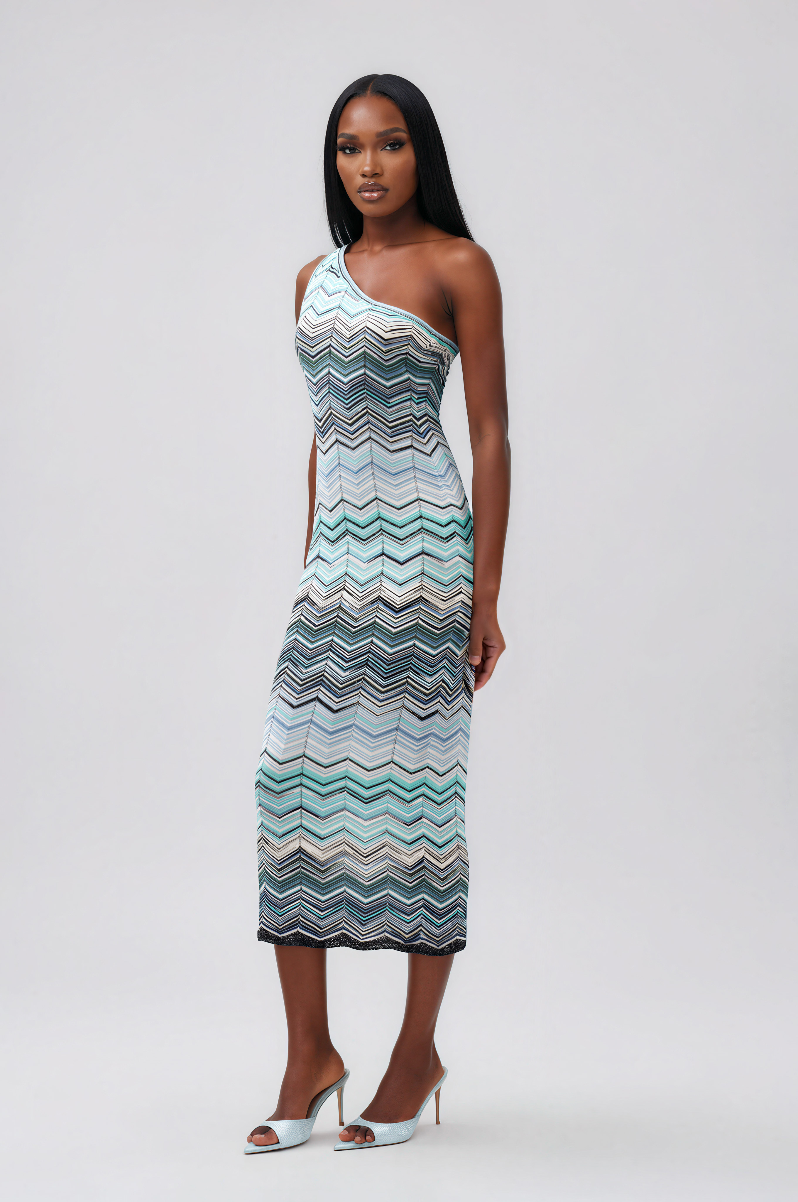 Ignasi One Shoulder Stripe Maxi Dress