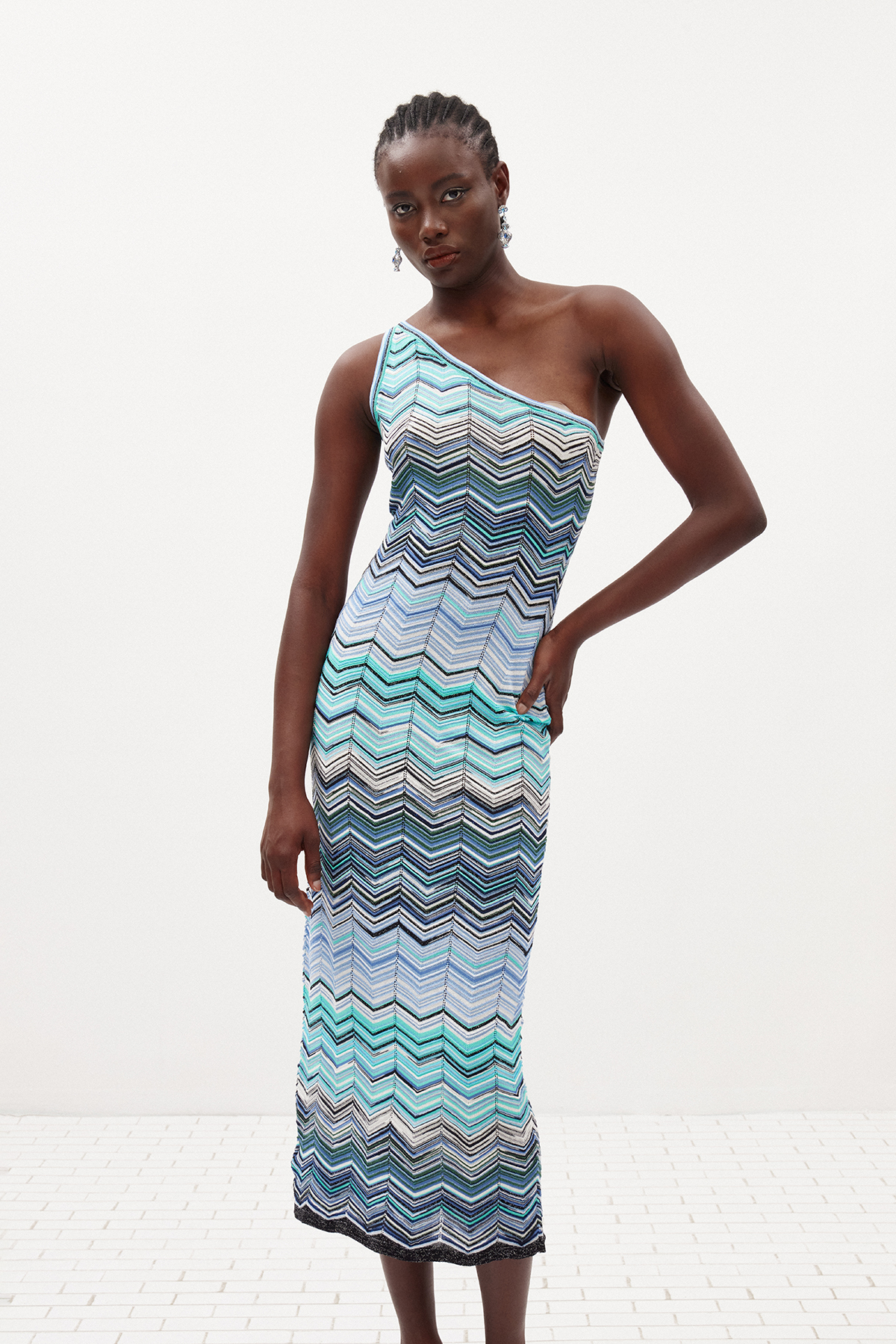 Ignasi One Shoulder Stripe Maxi Dress
