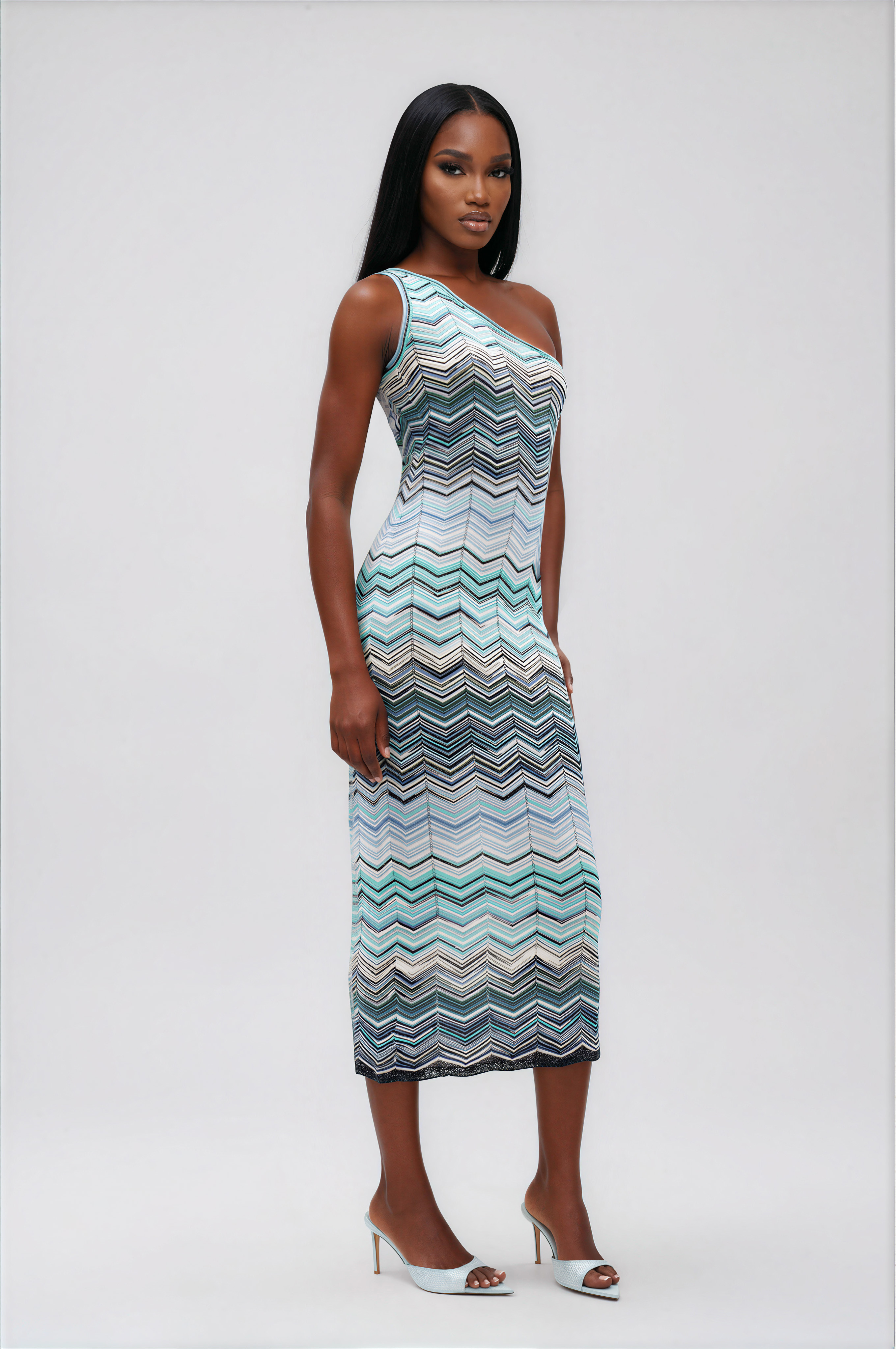 Ignasi One Shoulder Stripe Maxi Dress