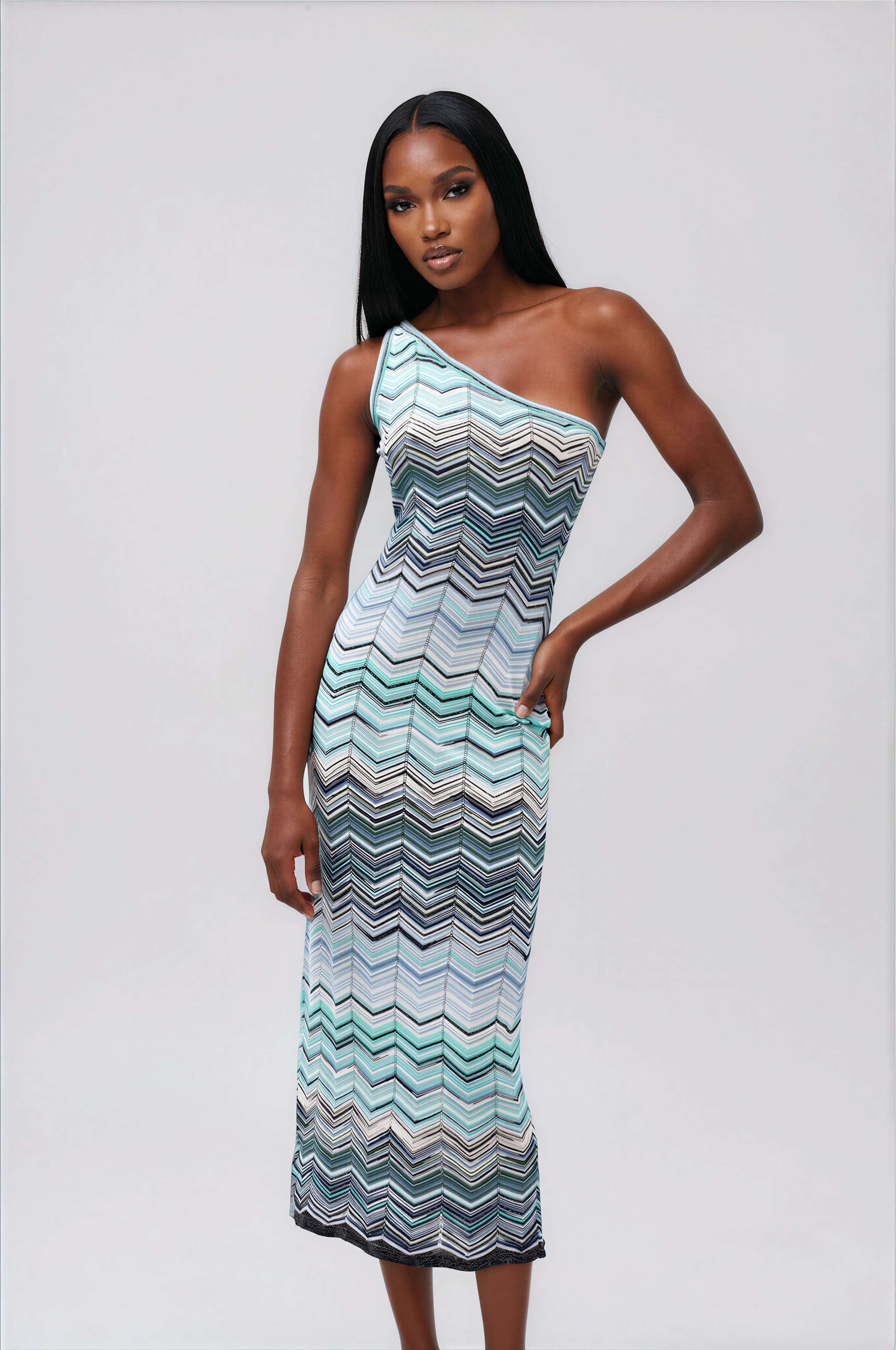 Ignasi One Shoulder Stripe Maxi Dress