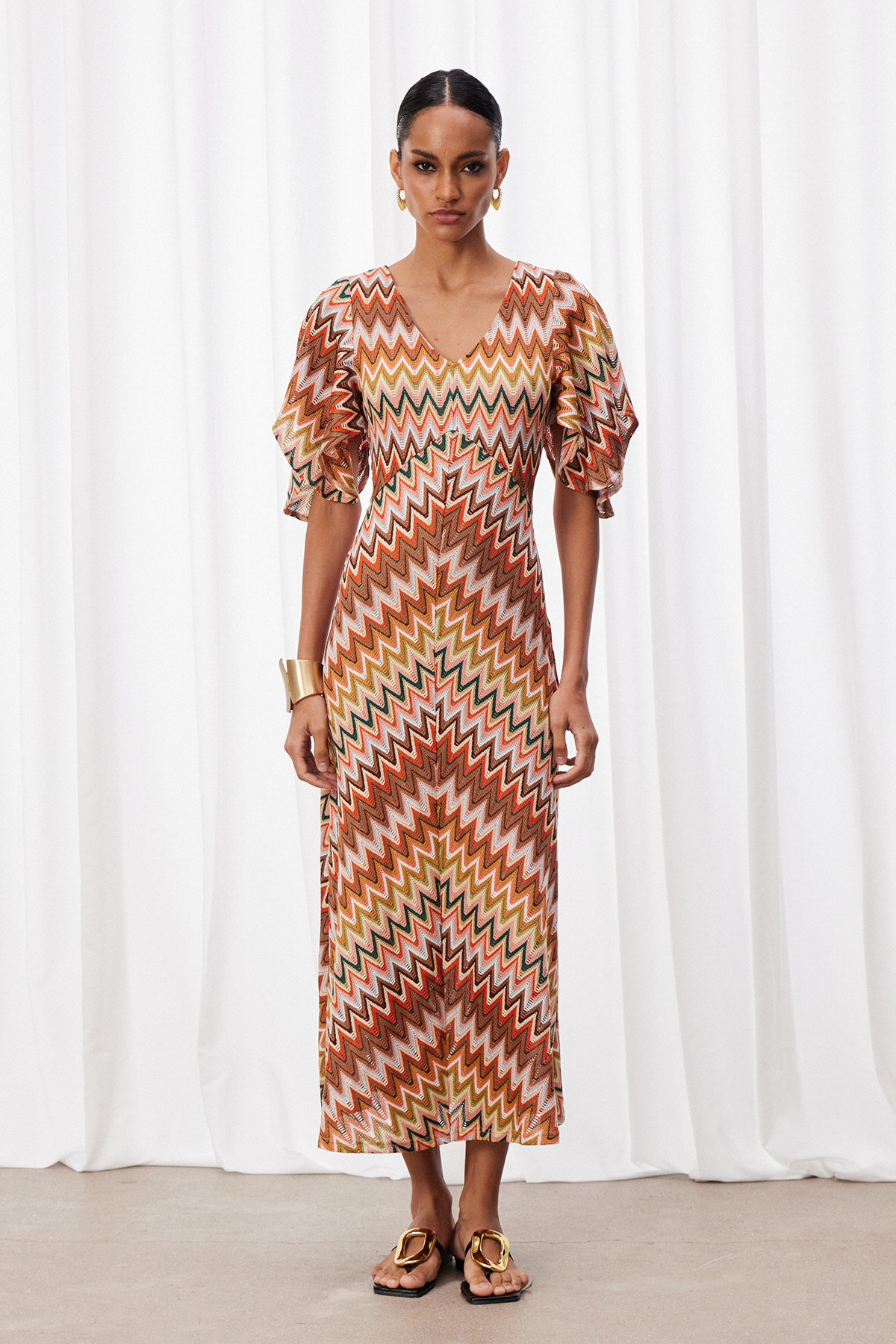 Ignasi Plunge Stripe Maxi Dress