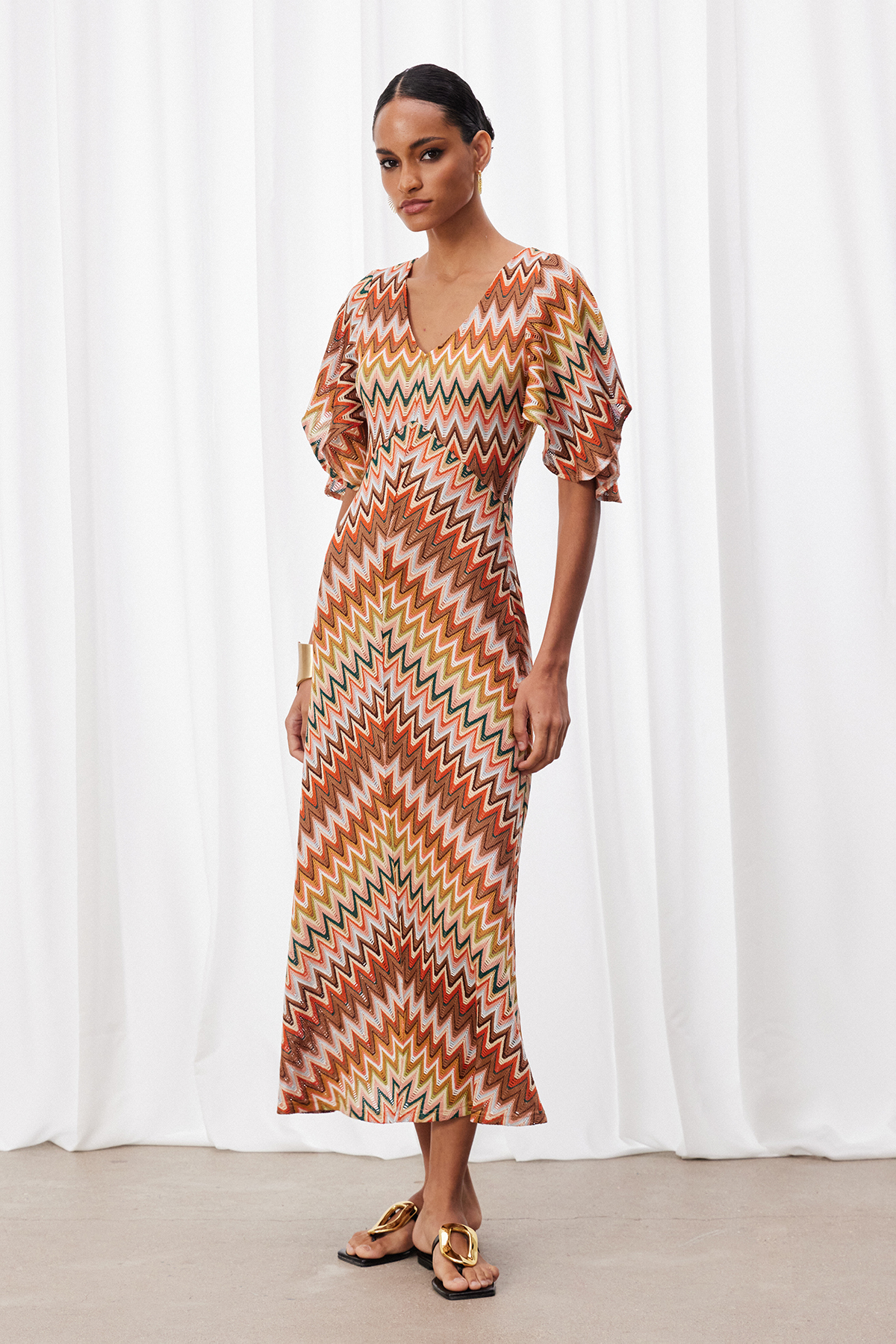 Ignasi Plunge Stripe Maxi Dress