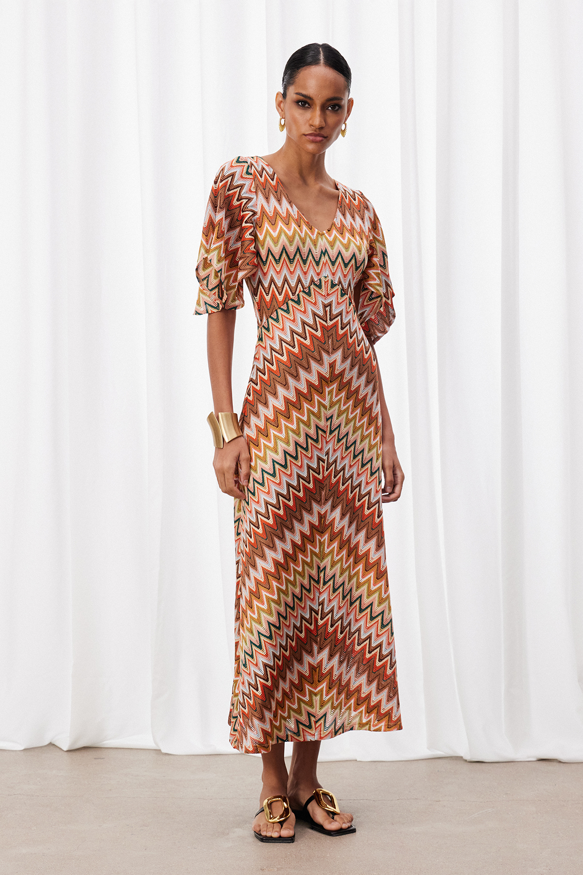 Ignasi Plunge Stripe Maxi Dress