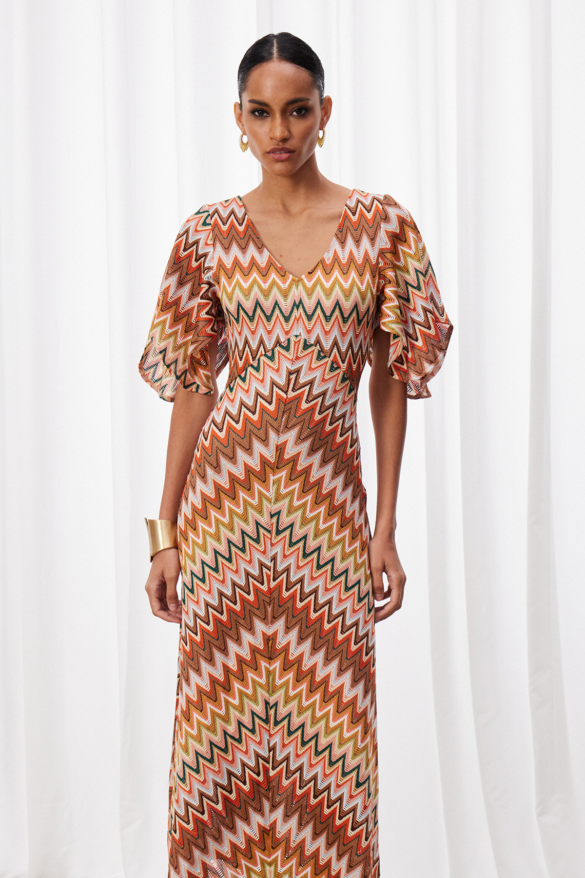 Ignasi Plunge Stripe Maxi Dress