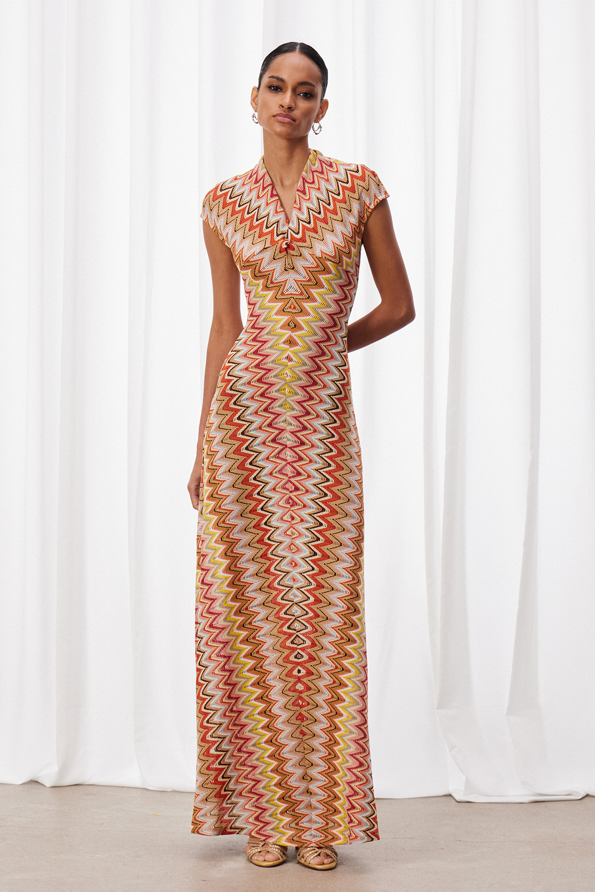 Ignasi V Neck Print Maxi Dress