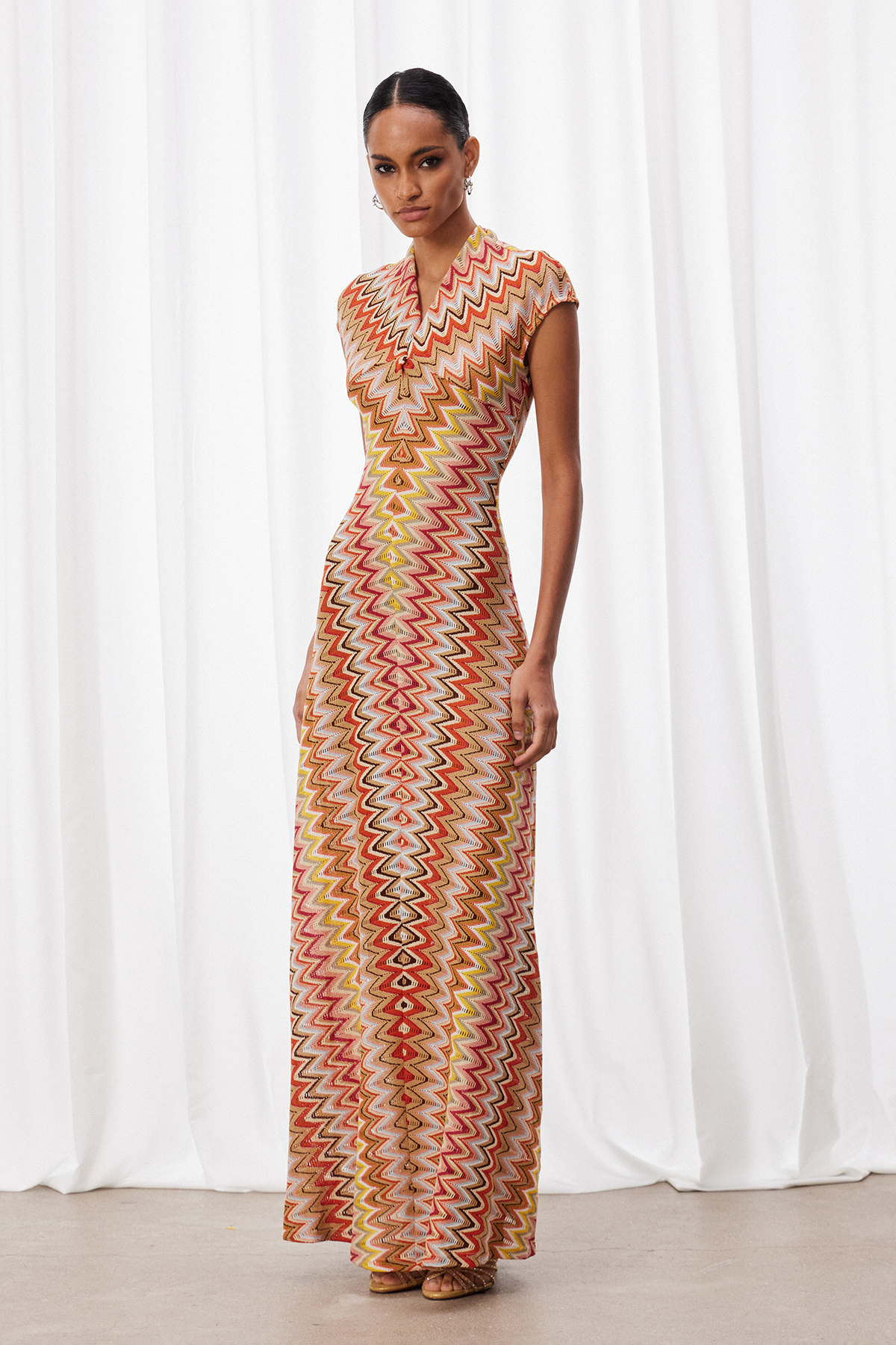Ignasi V Neck Print Maxi Dress