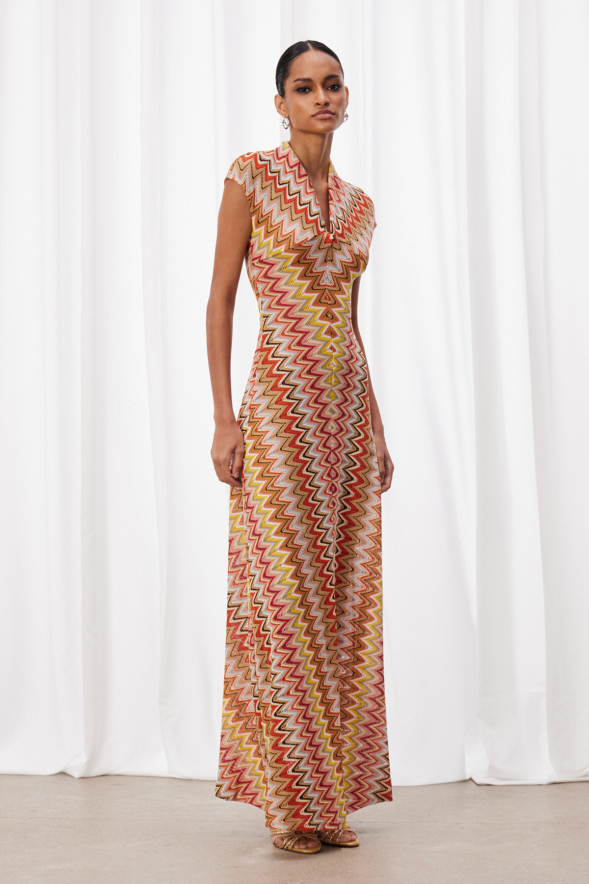 Ignasi V Neck Print Maxi Dress