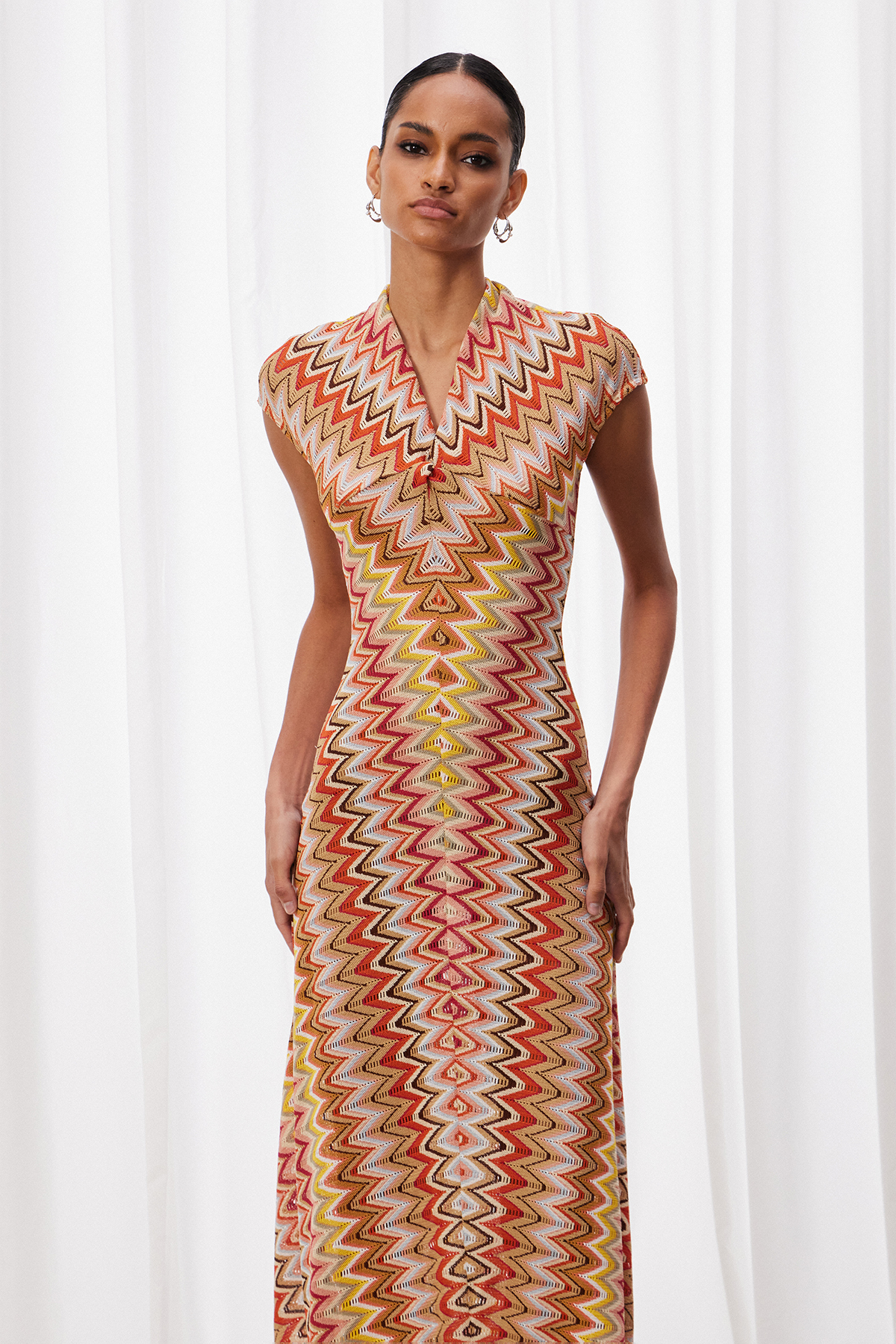 Ignasi V Neck Print Maxi Dress