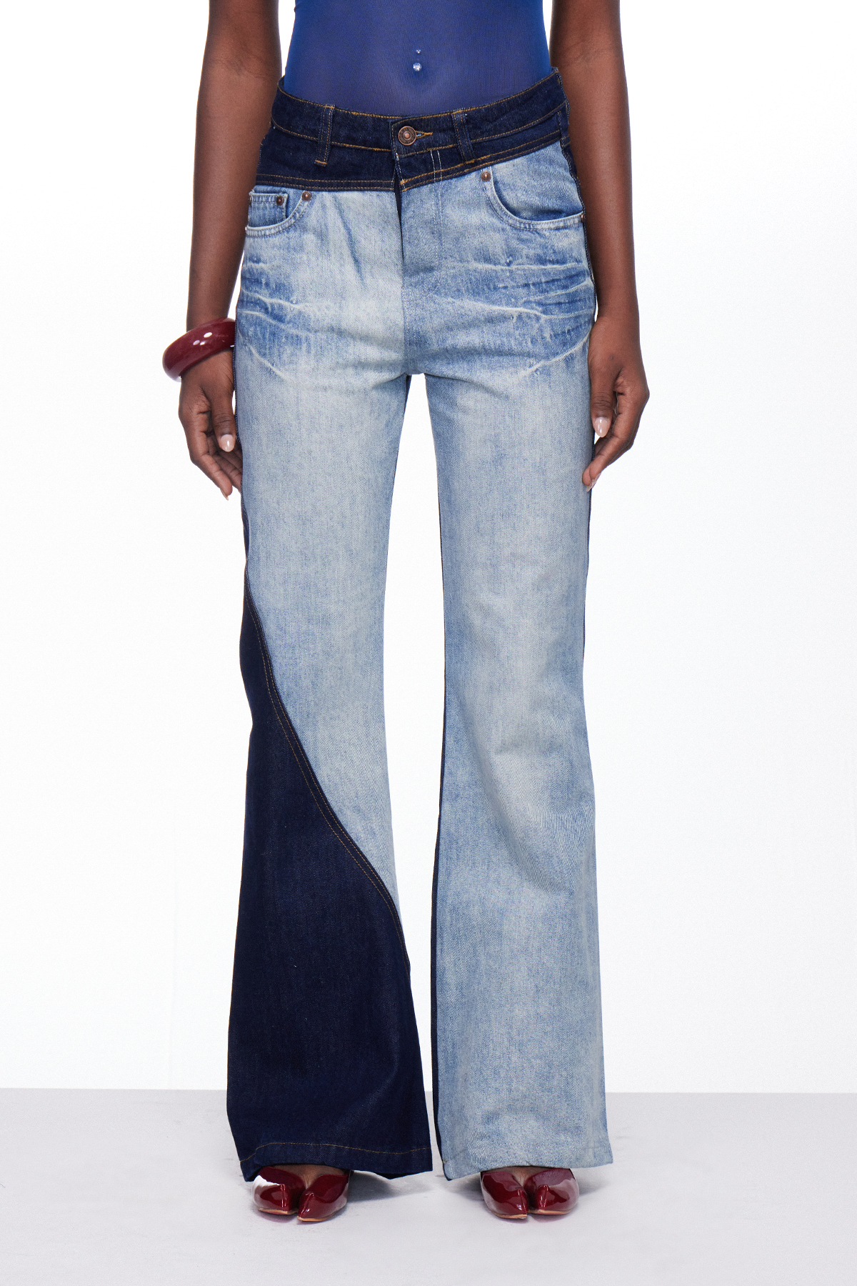 Ignatius Colorblock Bleached Jeans