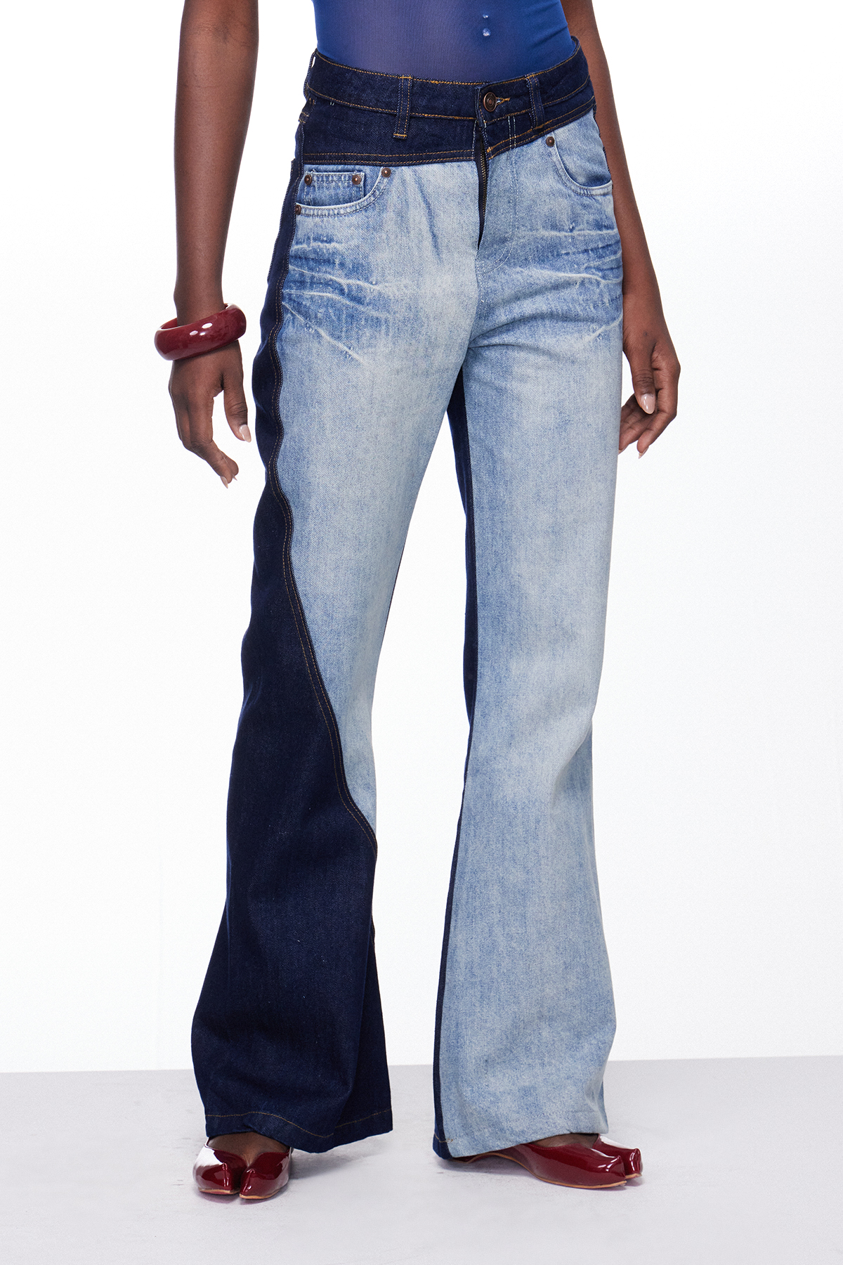 Ignatius Colorblock Bleached Jeans