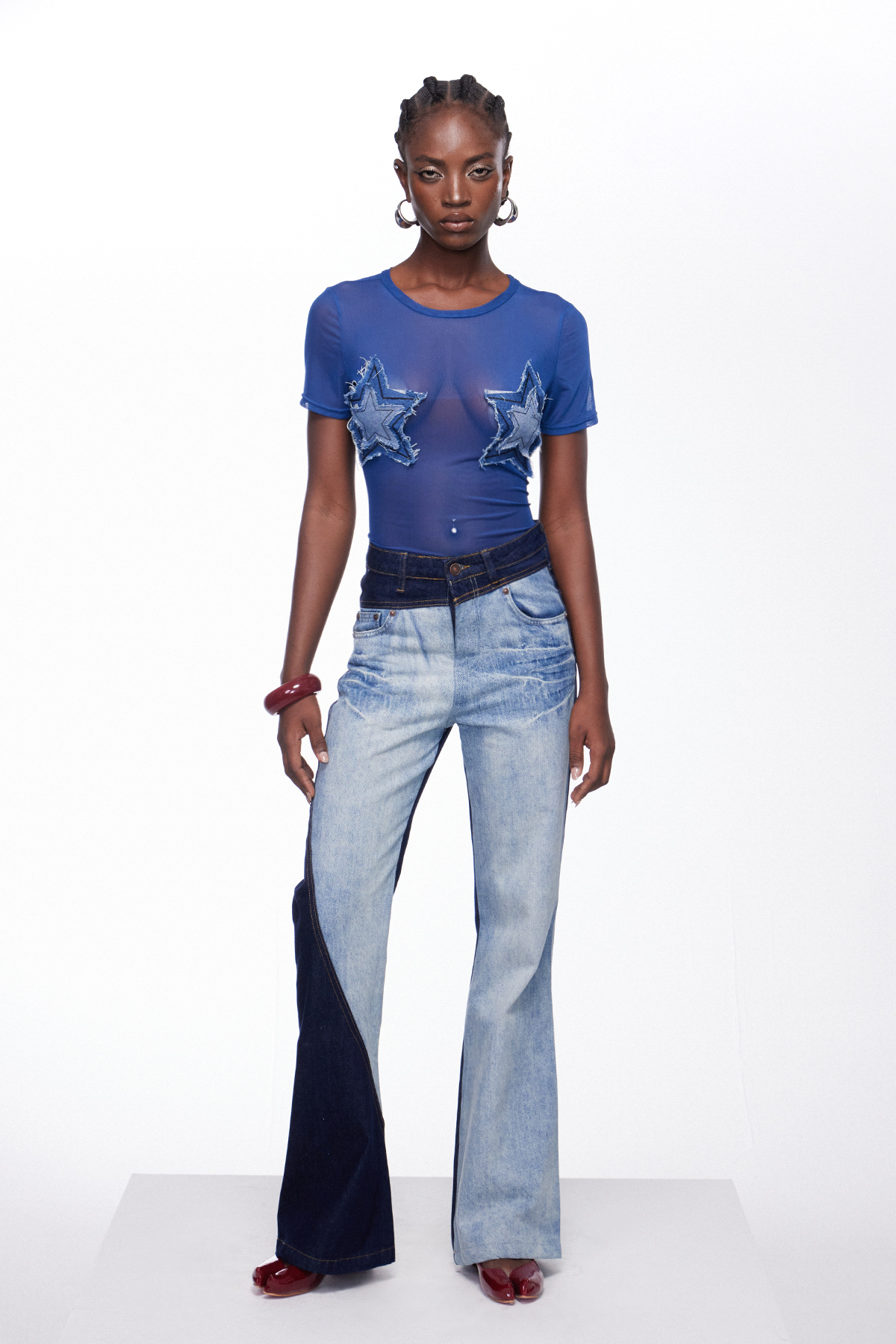 Ignatius Colorblock Bleached Jeans