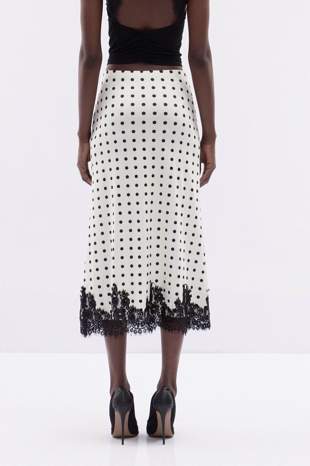 Ignazio Dot Lace Midi Skirt