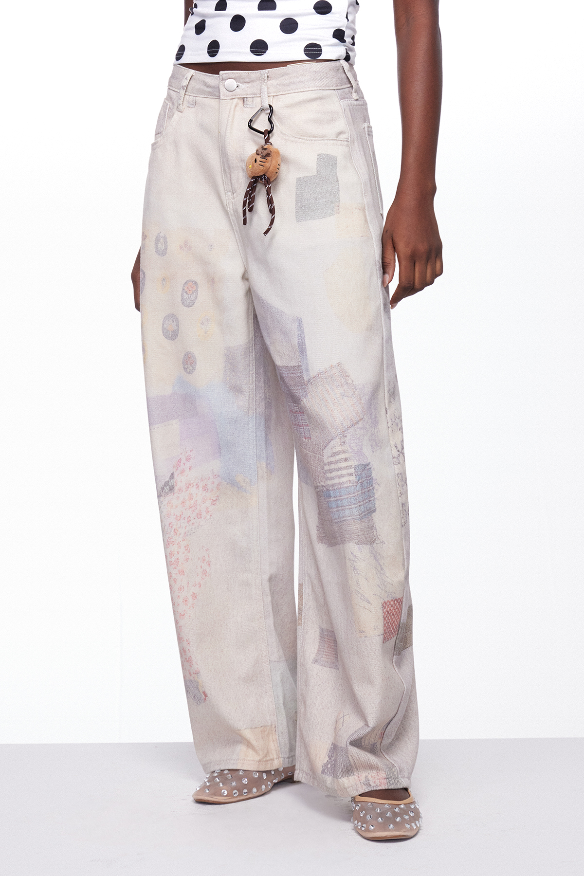 Igone Print Baggy Jeans