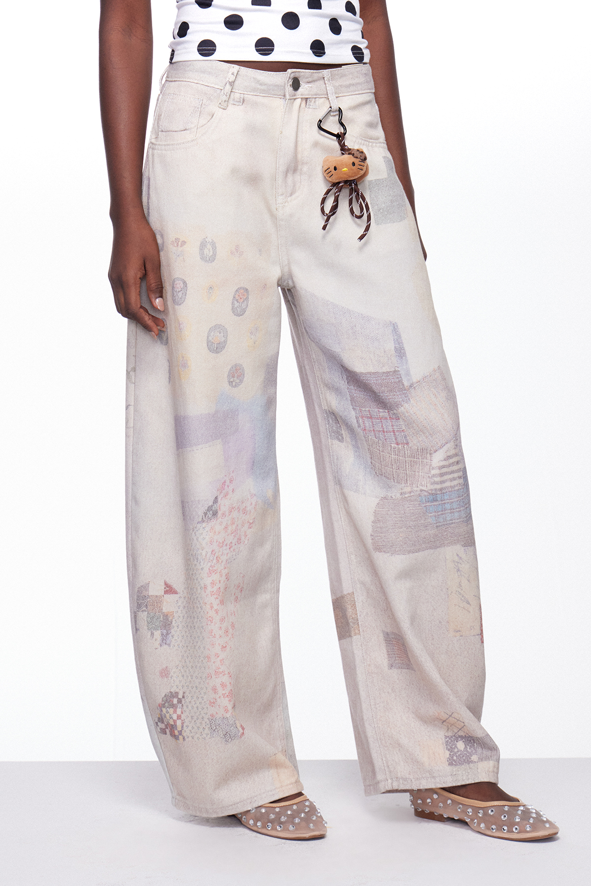 Igone Print Baggy Jeans