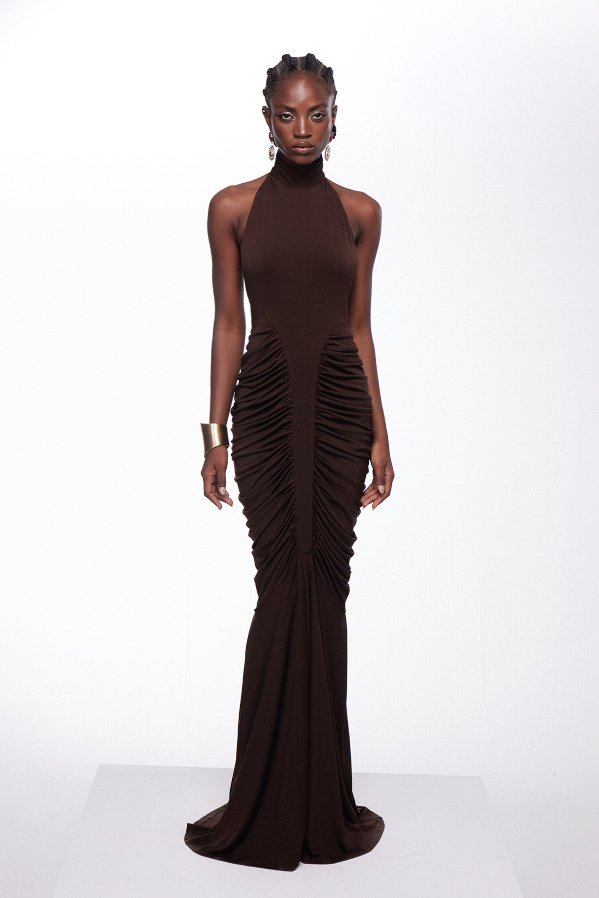 Igor Halter Neck Draped Maxi Dress