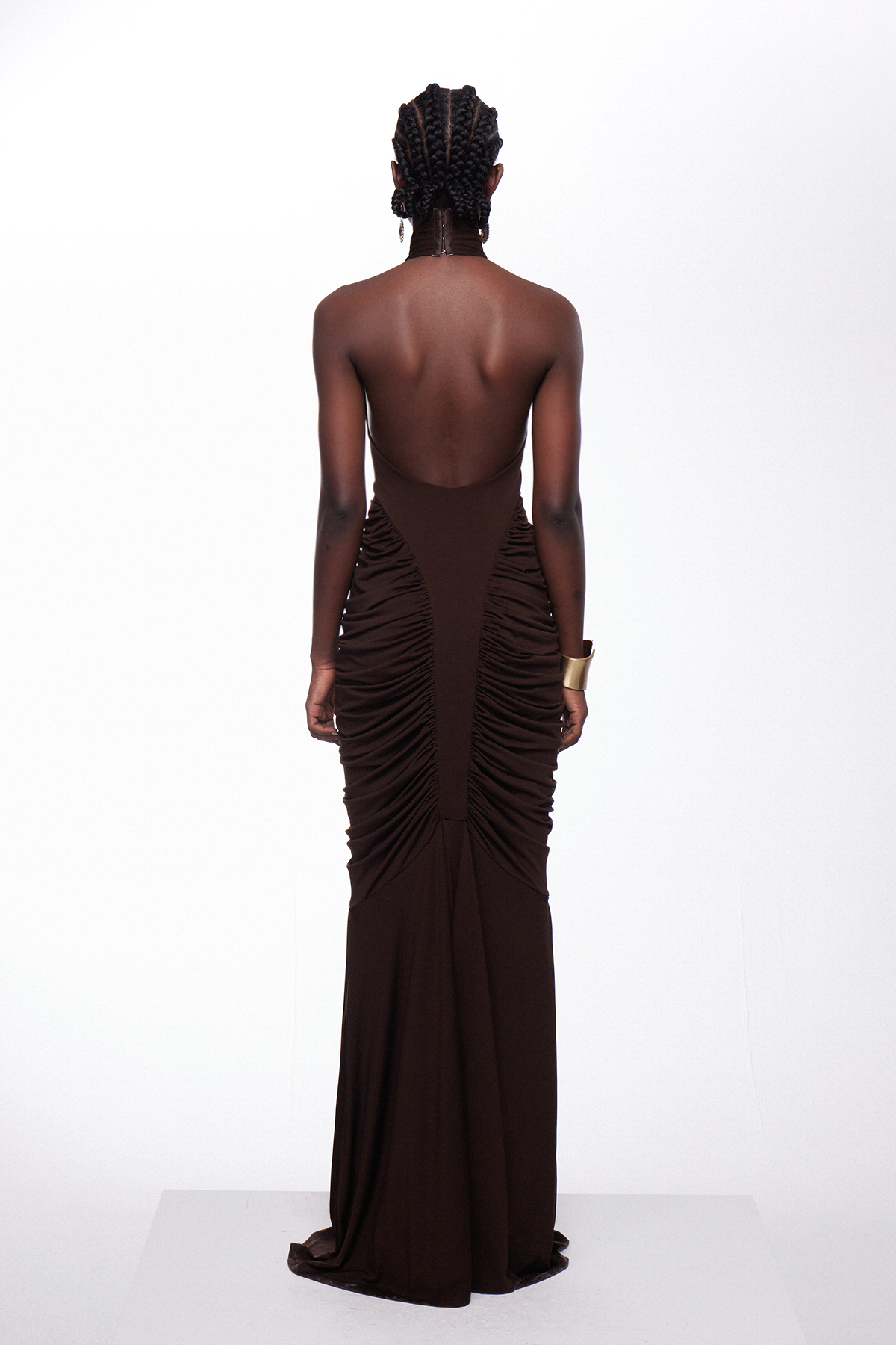 Igor Halter Neck Draped Maxi Dress
