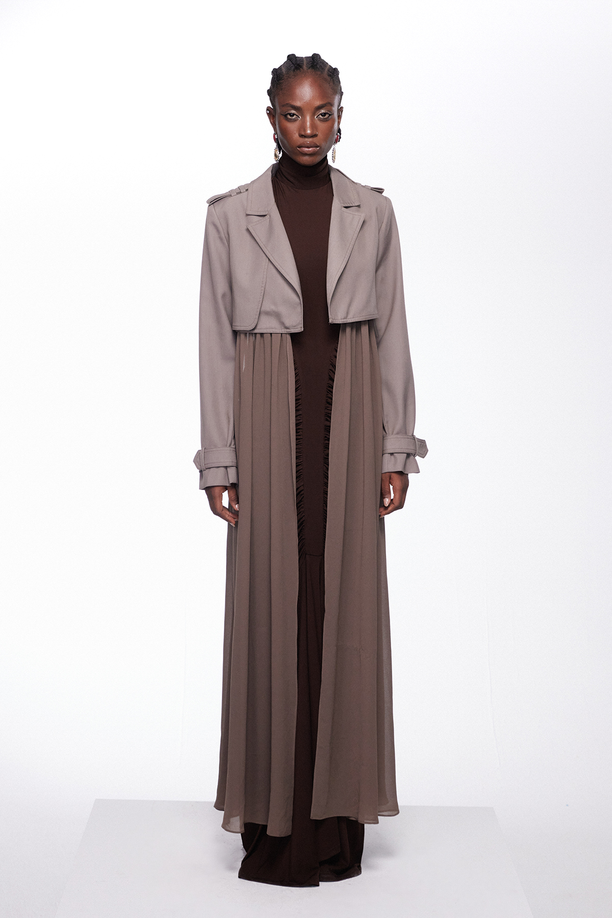 Igori Crop Mesh Trench Coat