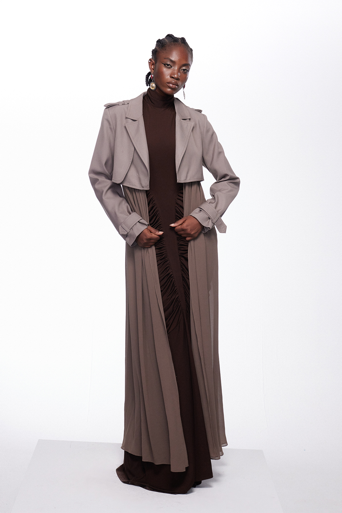 Igori Crop Mesh Trench Coat