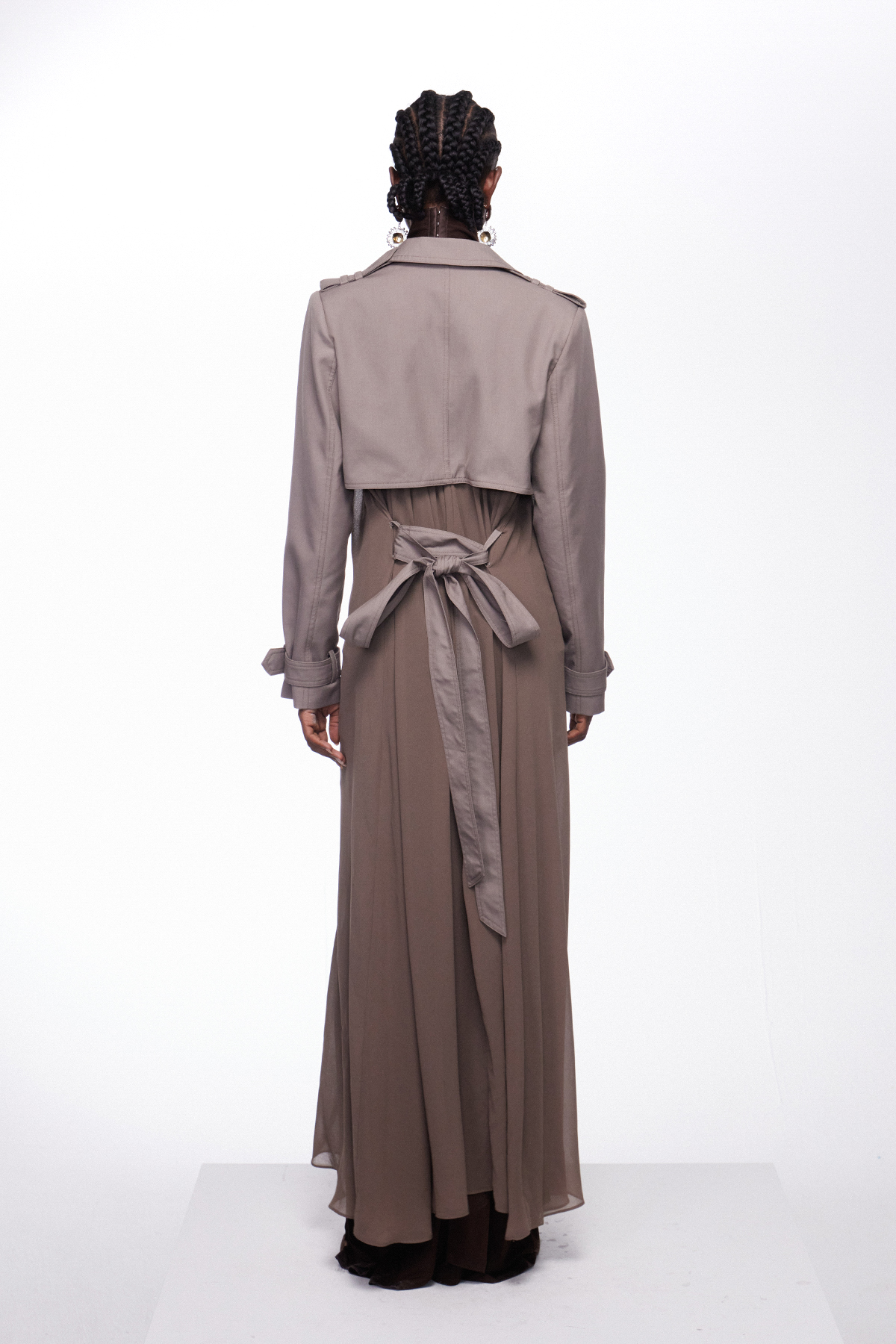 Igori Crop Mesh Trench Coat