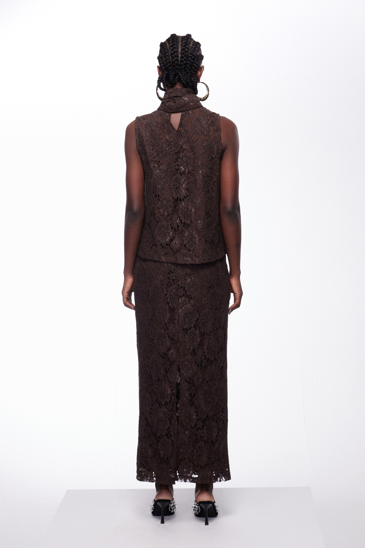 Igraine Tie Up Lace Skirt Set