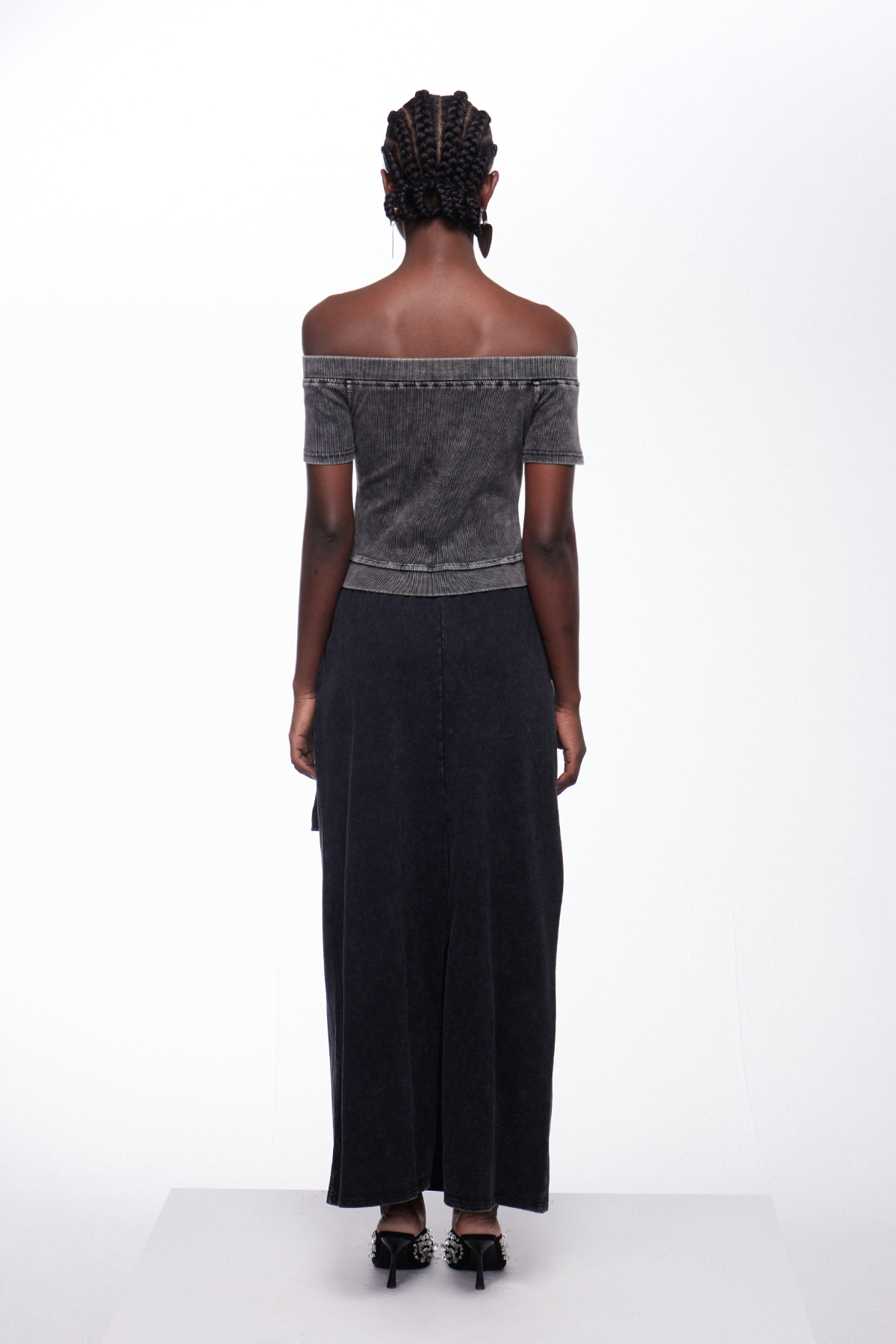 Ihintza Off Shoulder Denim Skirt Set