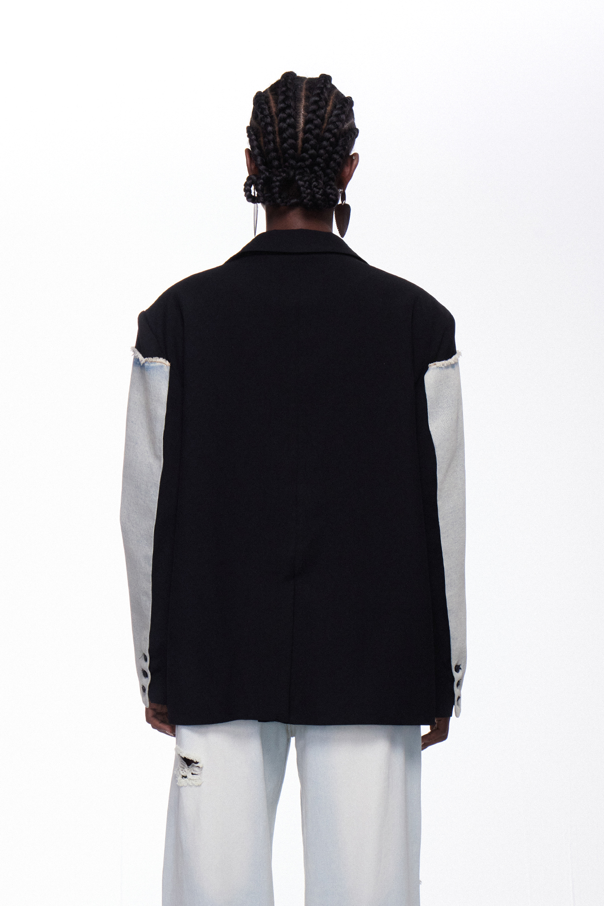Ihor Ripped Deconstruct Denim Blazer