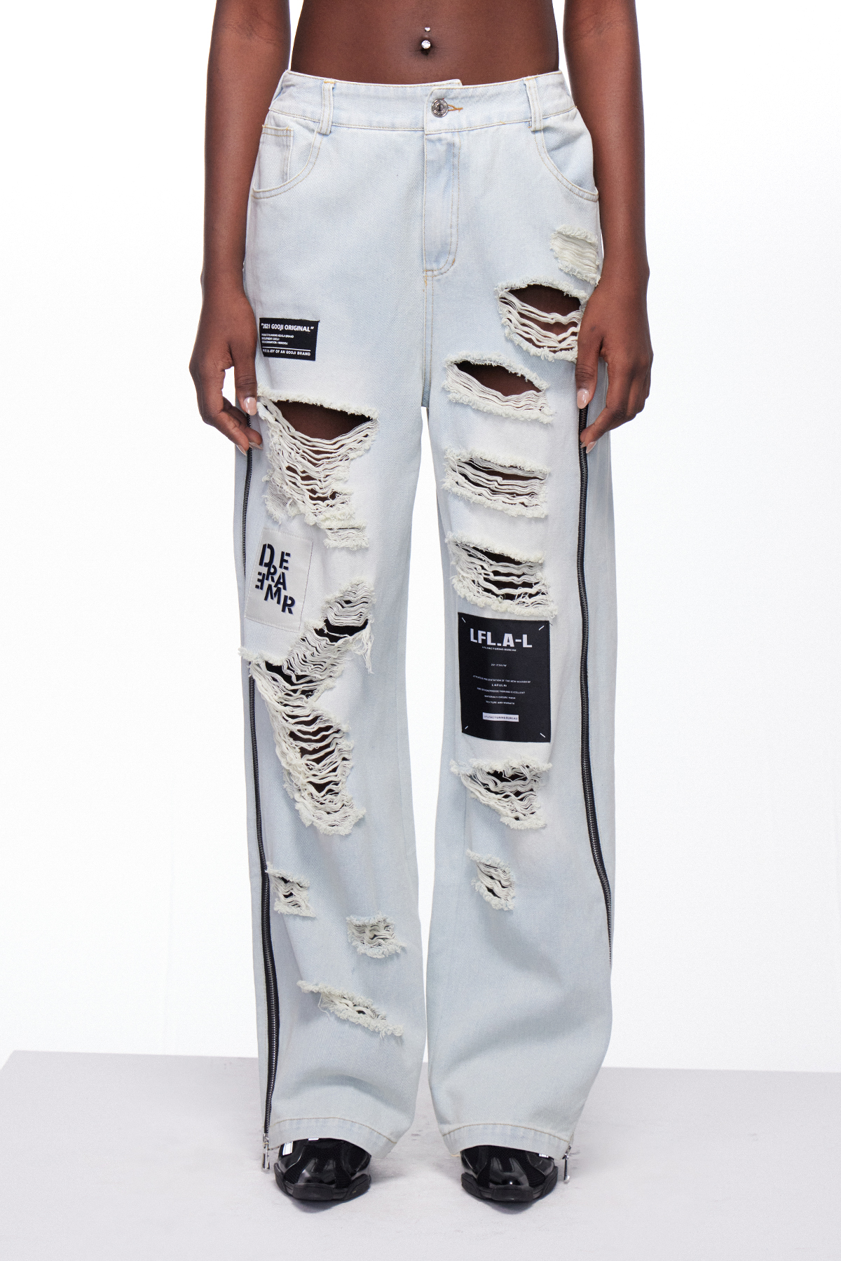 Ihor Ripped Zipper Jeans