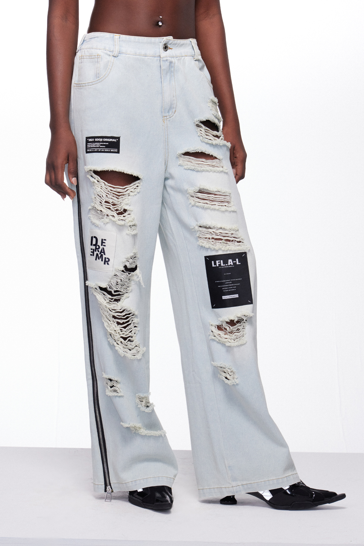 Ihor Ripped Zipper Jeans
