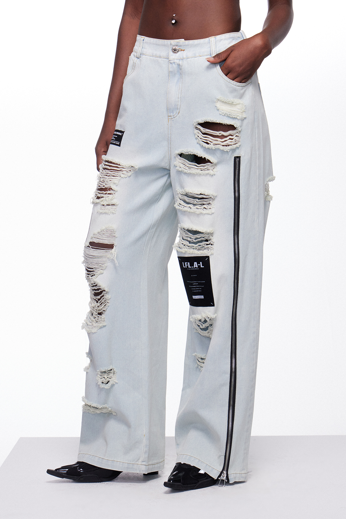 Ihor Ripped Zipper Jeans