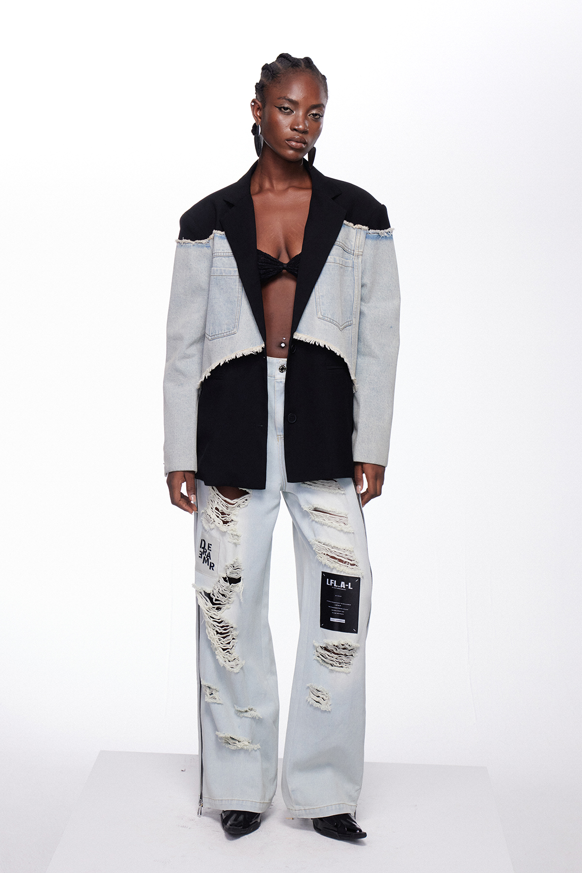 Ihor Ripped Zipper Jeans