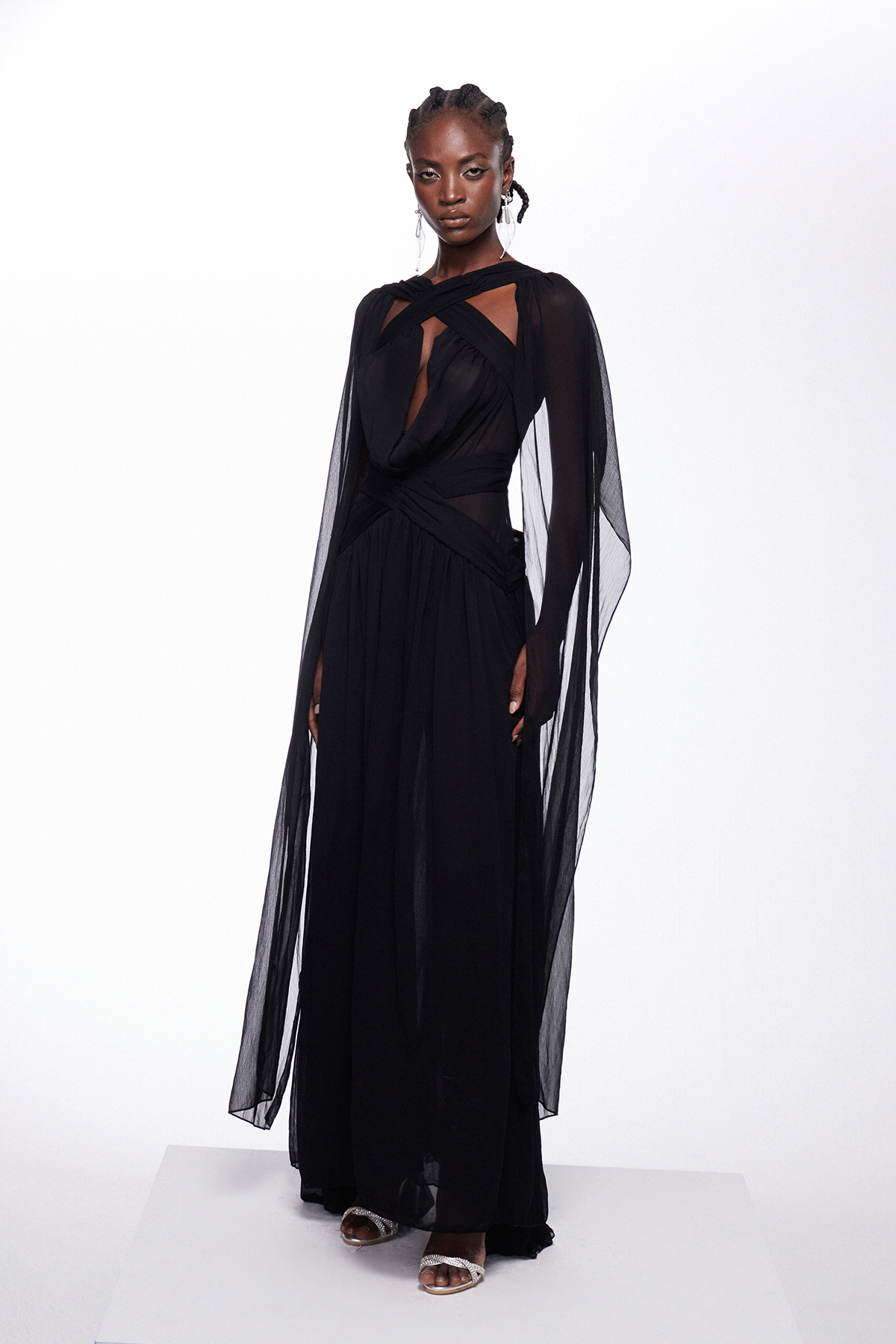 Iiris Backless Mesh Maxi Dress