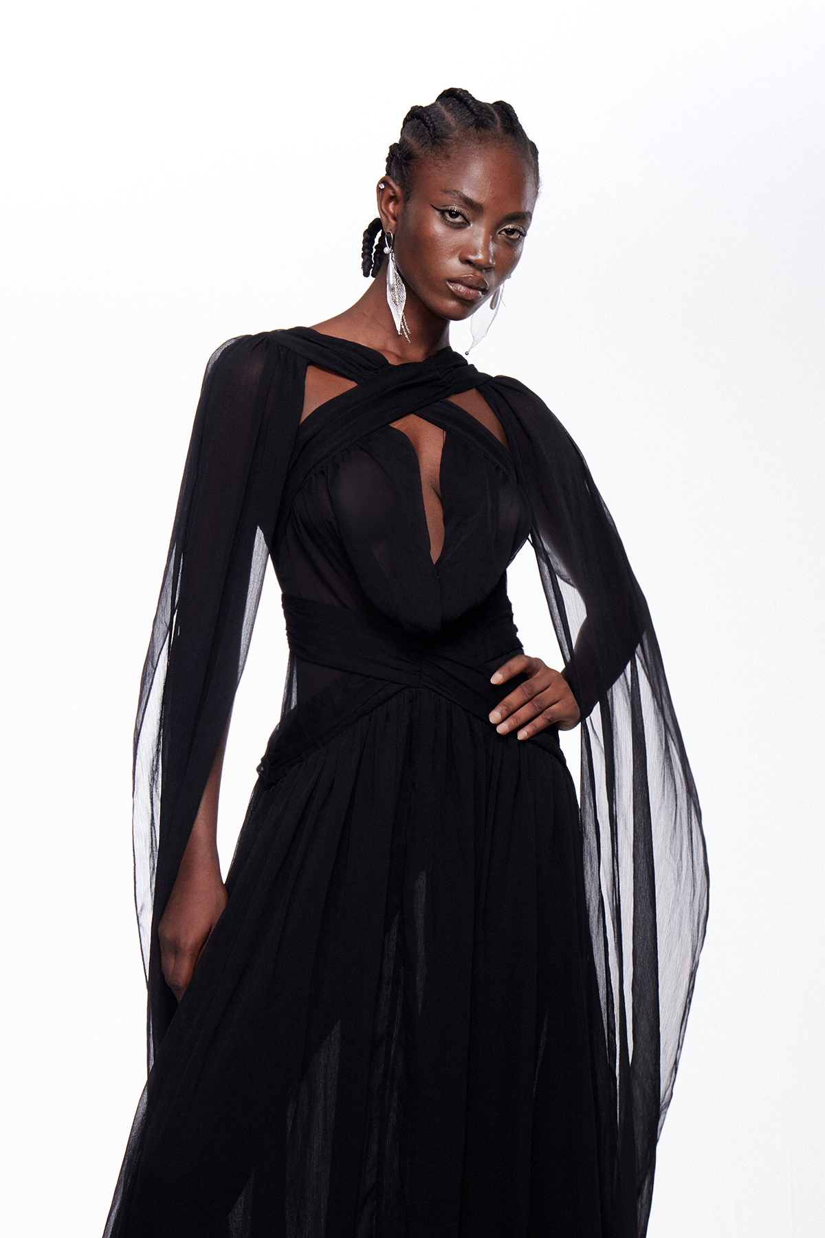 Iiris Backless Mesh Maxi Dress