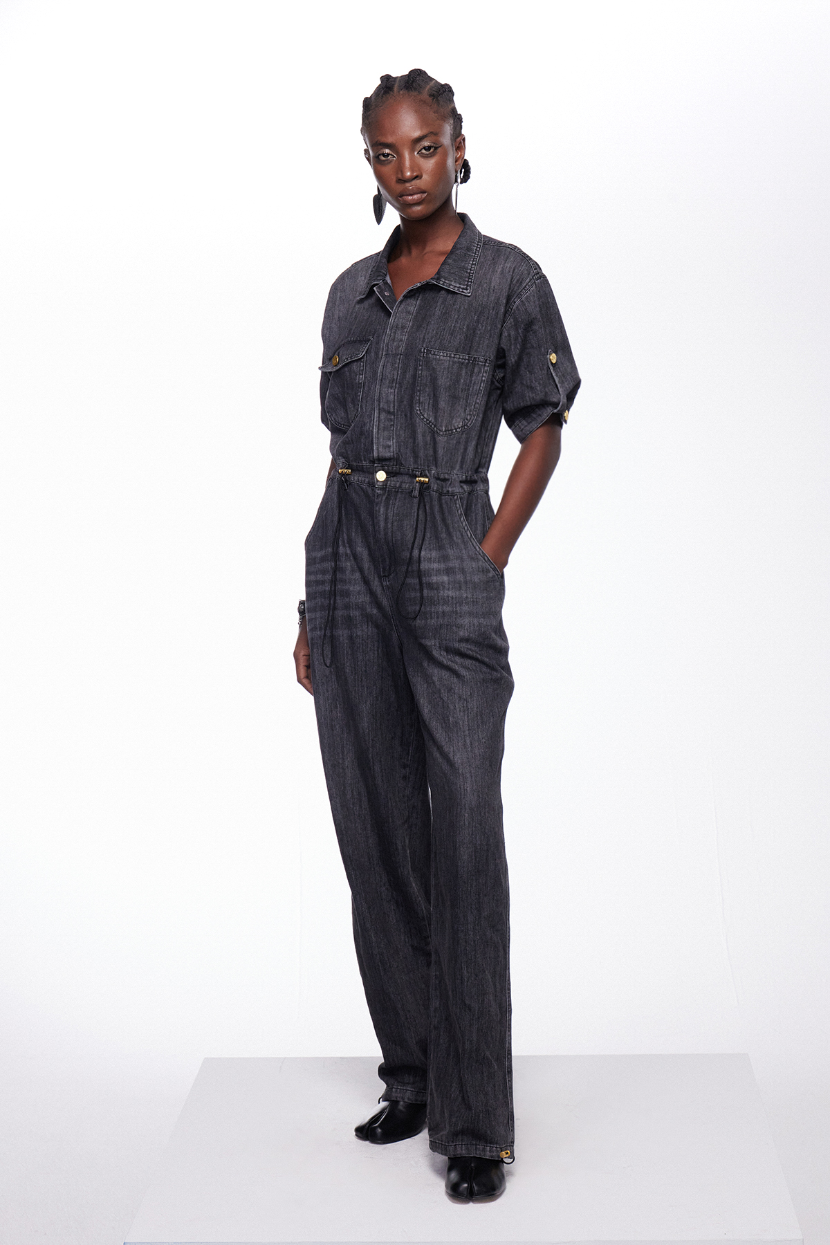 Iiro Drawstring Denim Jumpsuit