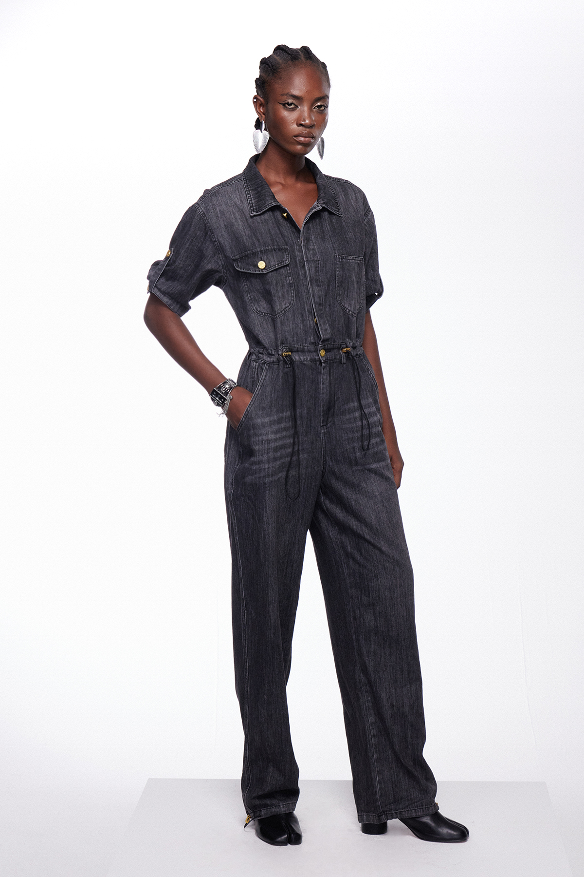 Iiro Drawstring Denim Jumpsuit
