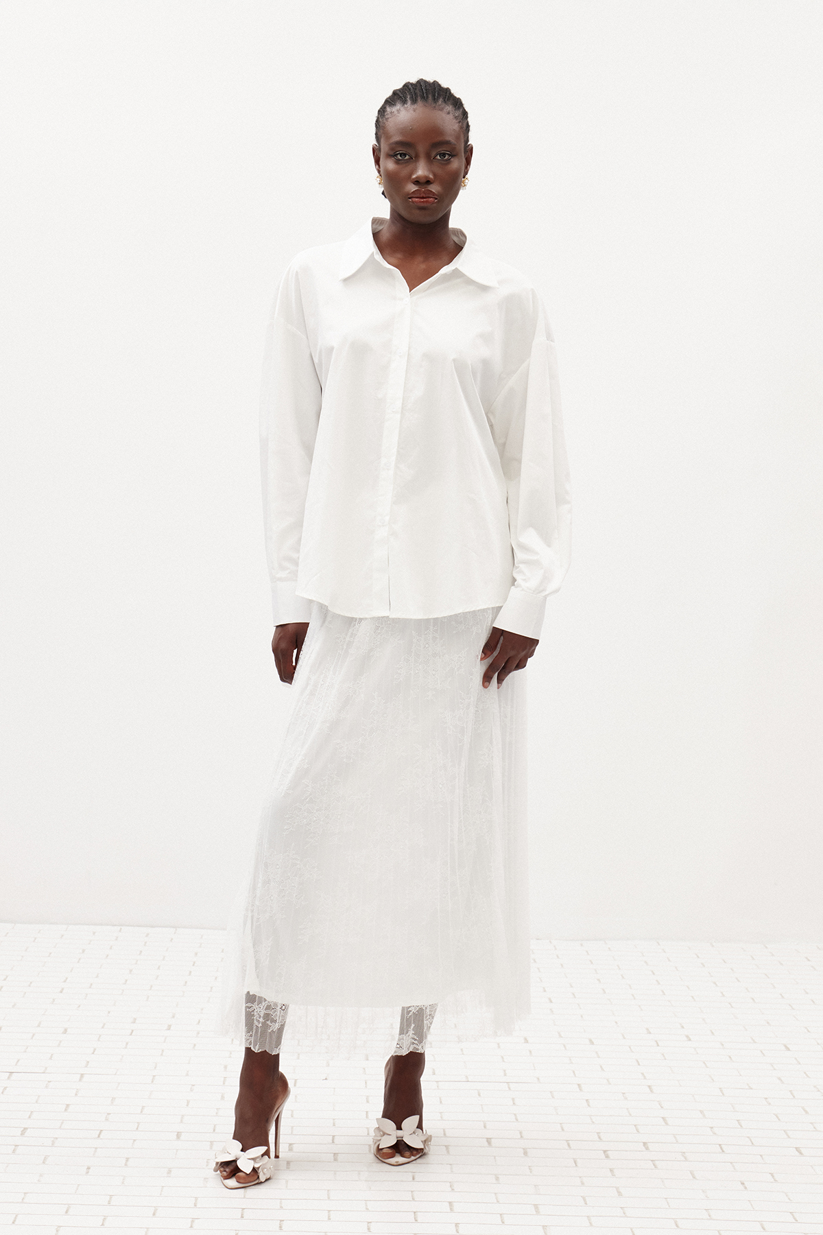 Ikechukwu Deconstruct Lace Skirt Set